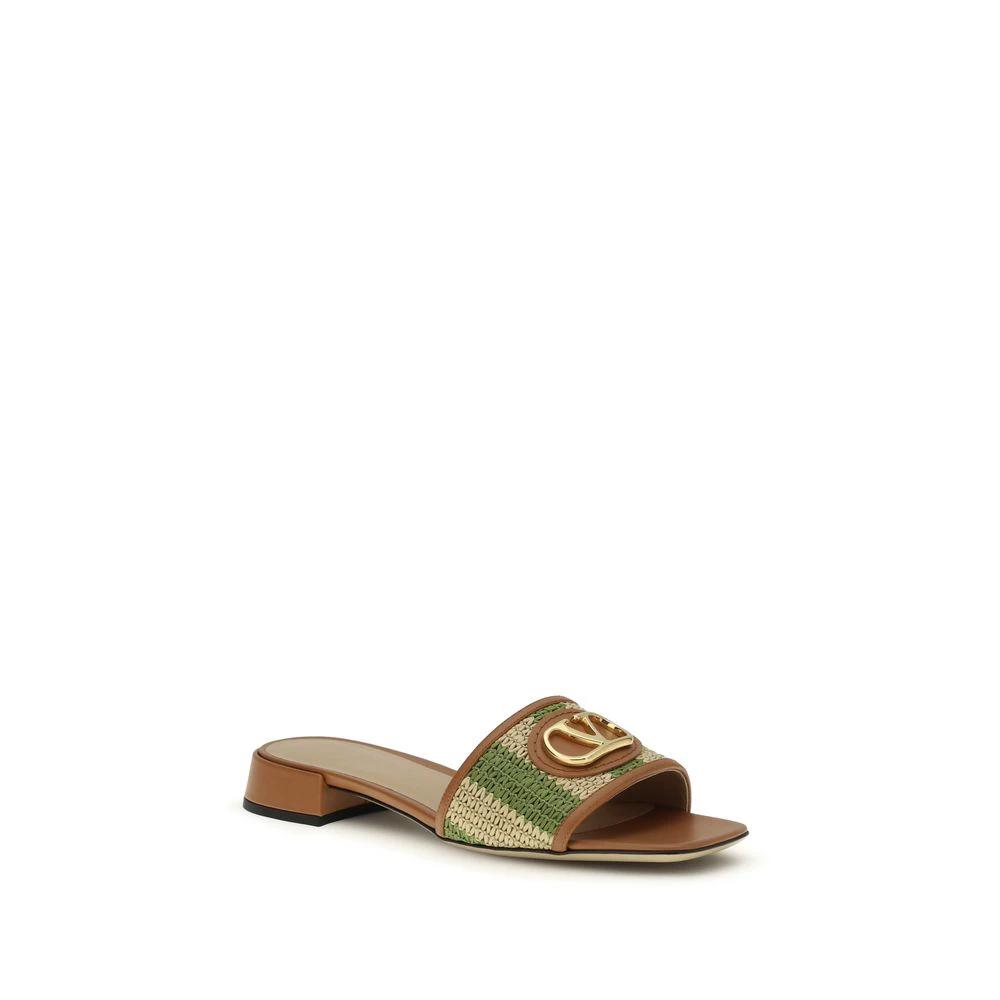 Valentino Garavani Multicolor Calf Leather Bos Taurus Sandals by Valentino Garavani