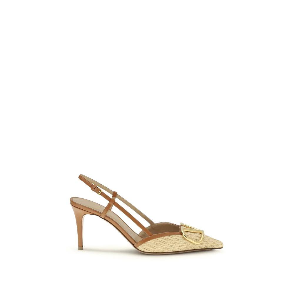 Valentino Garavani Beige Calf Leather Bos Taurus High Heel Pumps by Valentino Garavani
