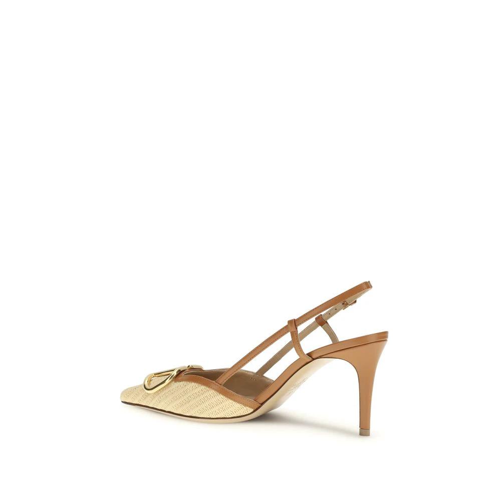 Valentino Garavani Beige Calf Leather Bos Taurus High Heel Pumps by Valentino Garavani