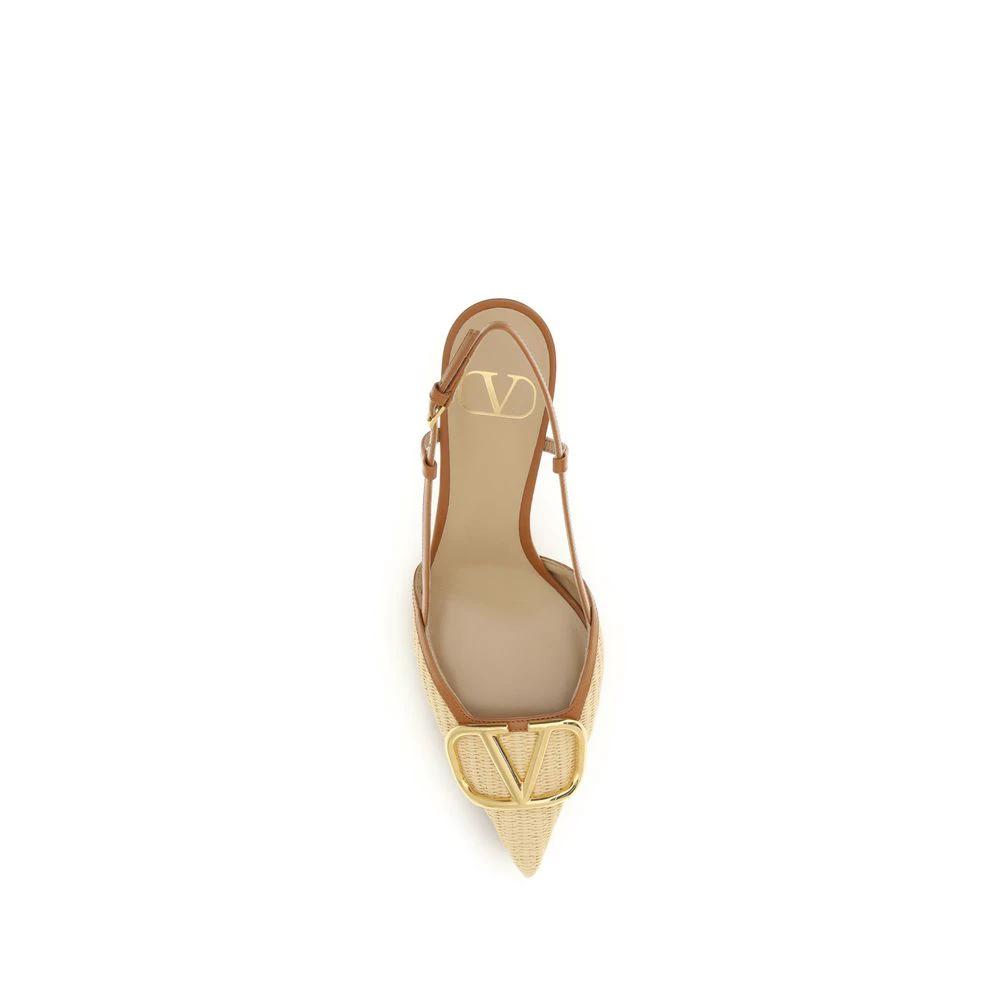 Valentino Garavani Beige Calf Leather Bos Taurus High Heel Pumps by Valentino Garavani