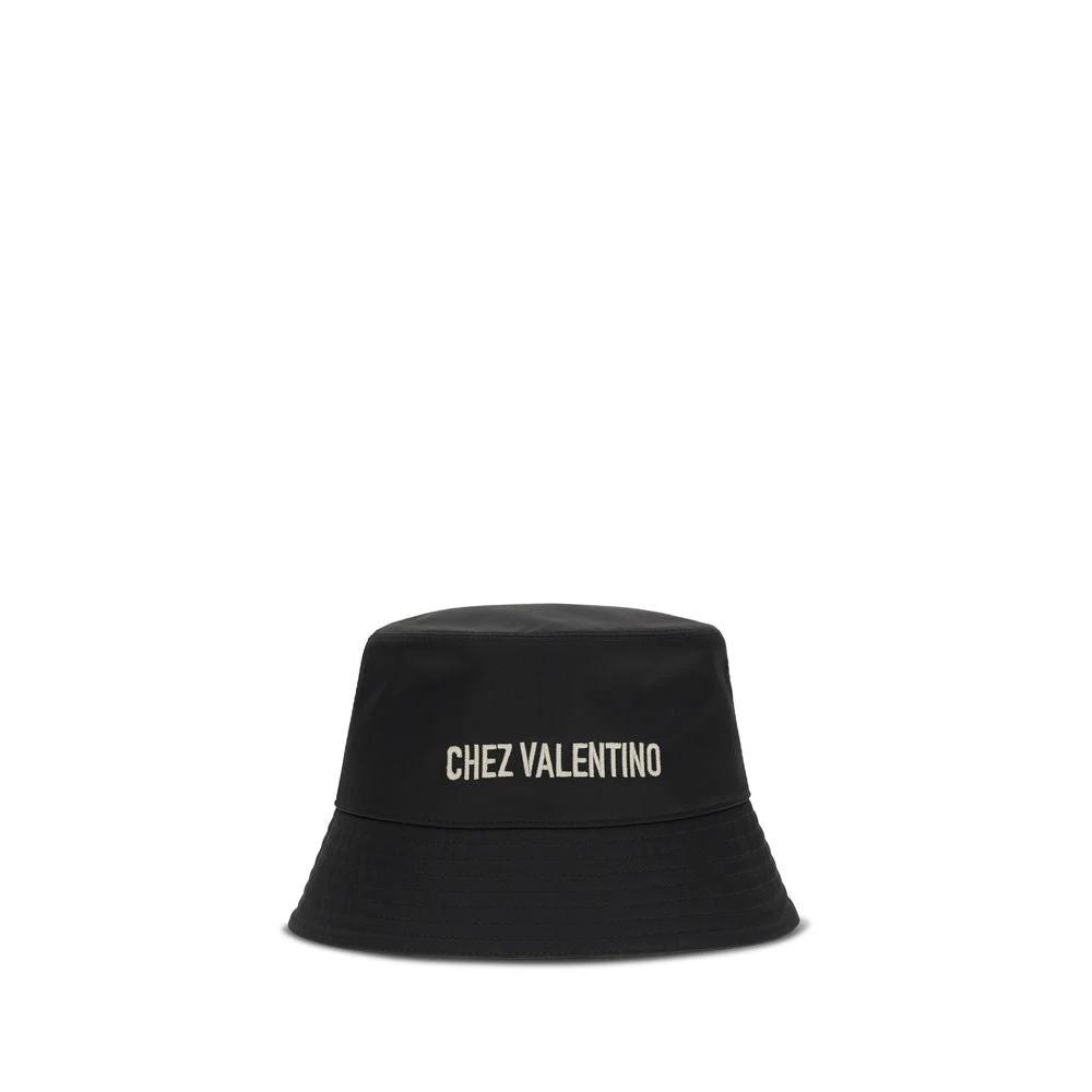 Valentino Garavani Black Cotton Bucket Hat