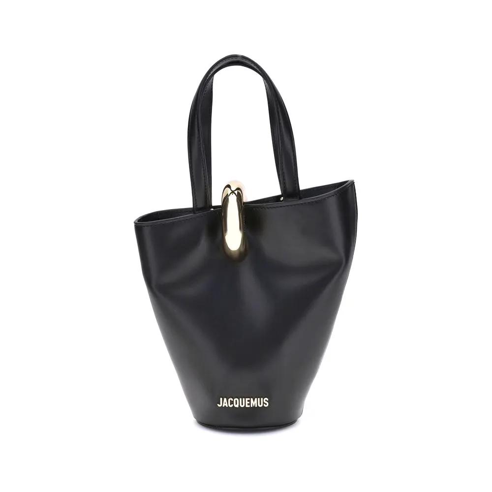 Jacquemus Sac à bandoulière en cuir de veau noir Bos Taurus