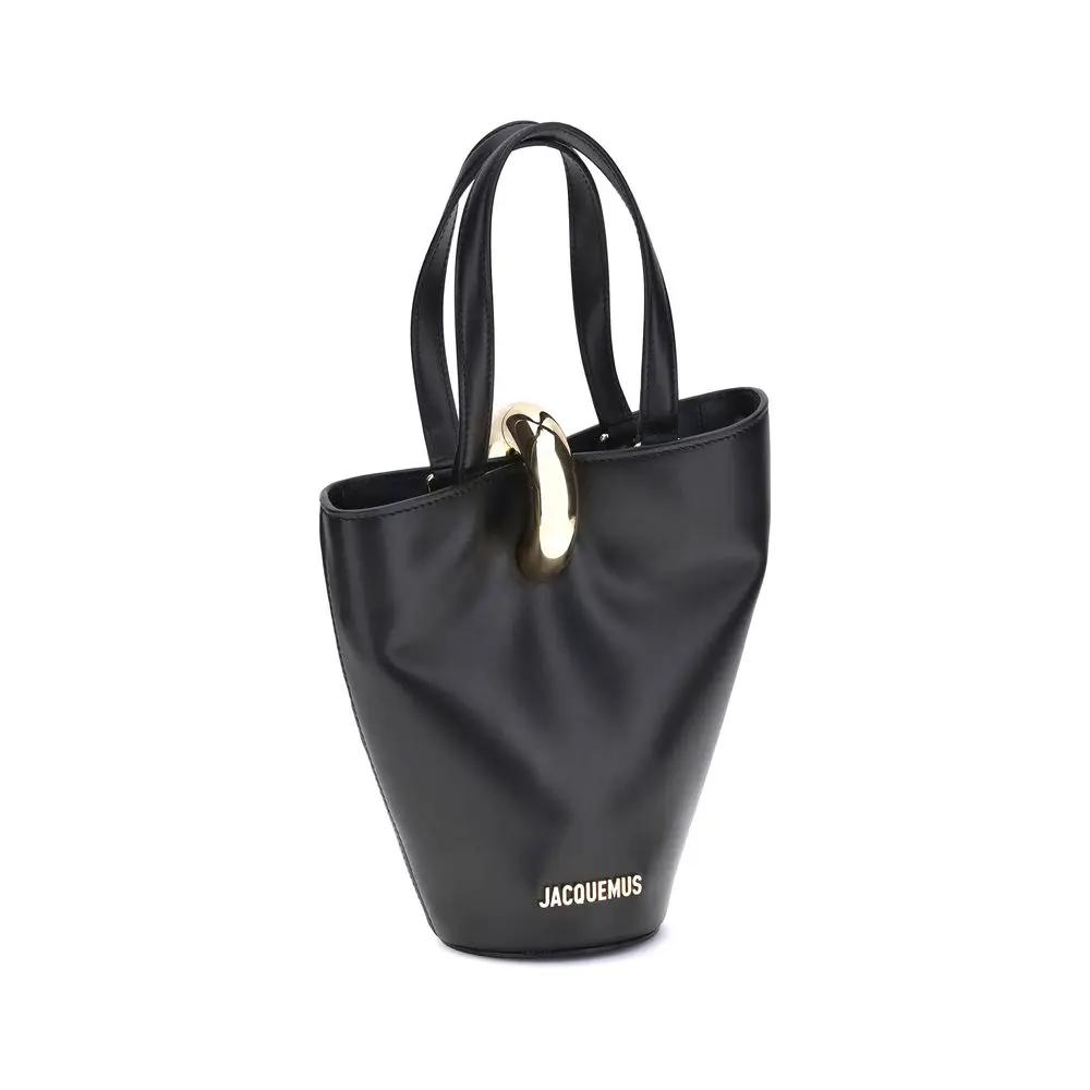 Jacquemus Sac à bandoulière en cuir de veau noir Bos Taurus
