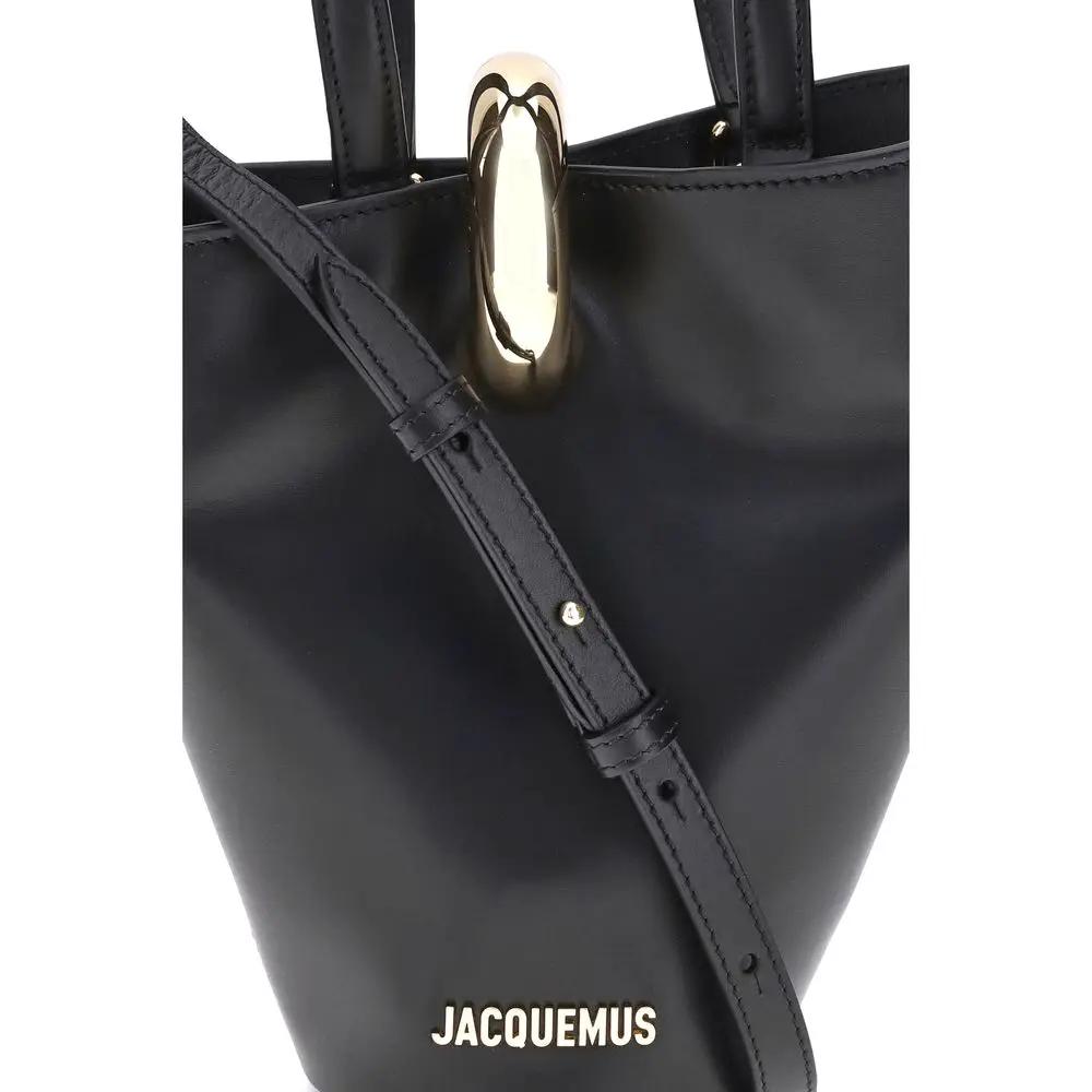 Jacquemus Sac à bandoulière en cuir de veau noir Bos Taurus