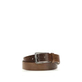 Brunello Cucinelli Brown Calf Leather Bos Taurus Regular Belt by Brunello Cucinelli
