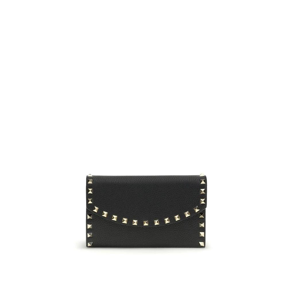 Portefeuille Valentino Garavani Bos Taurus en cuir de veau noir