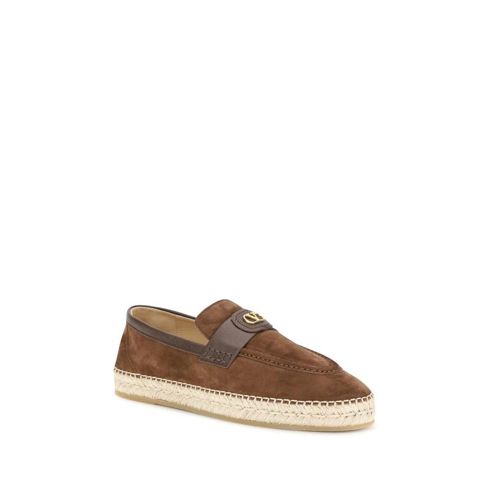 Espadrilles Valentino Garavani Bos Taurus en cuir de veau marron