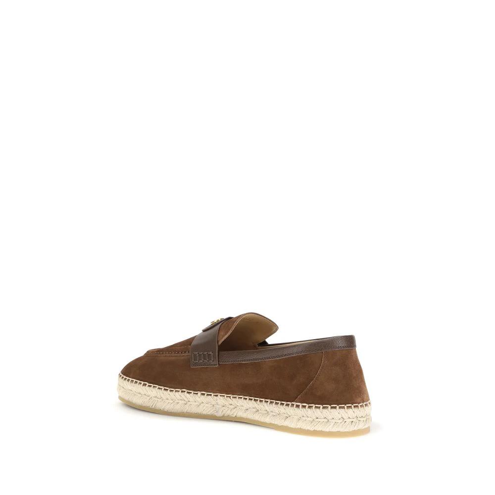 Espadrilles Valentino Garavani Bos Taurus en cuir de veau marron