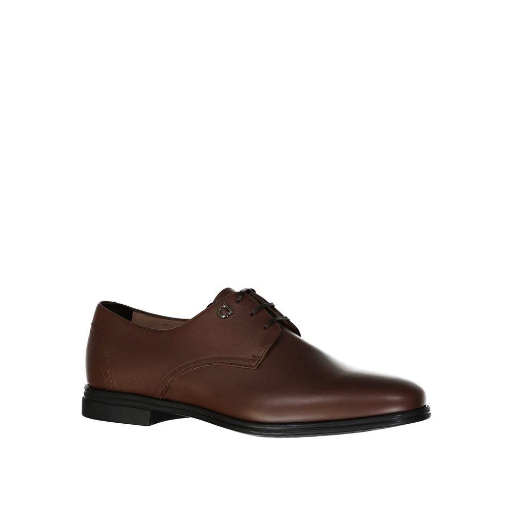 Salvatore Ferragamo Brown Leather Oxfords And Derbies by Salvatore Ferragamo