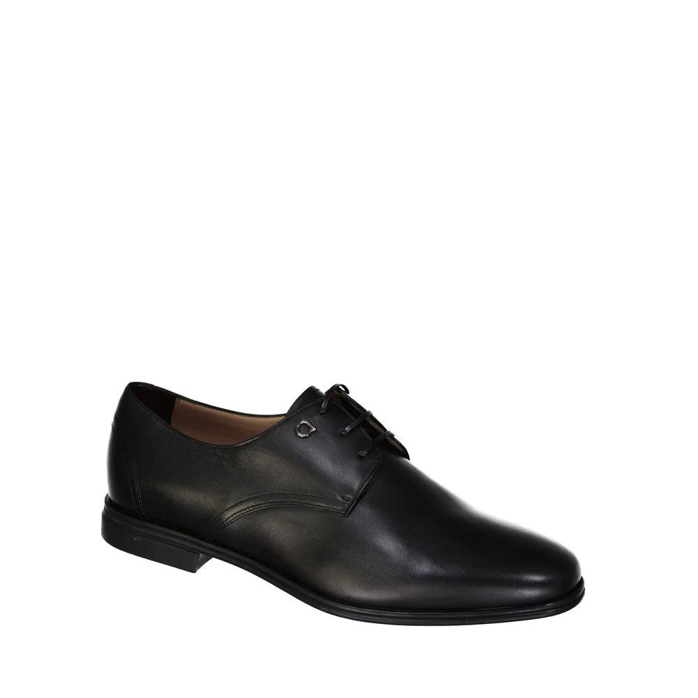 Salvatore Ferragamo Black Calfskin Oxfords And Derbies by Salvatore Ferragamo