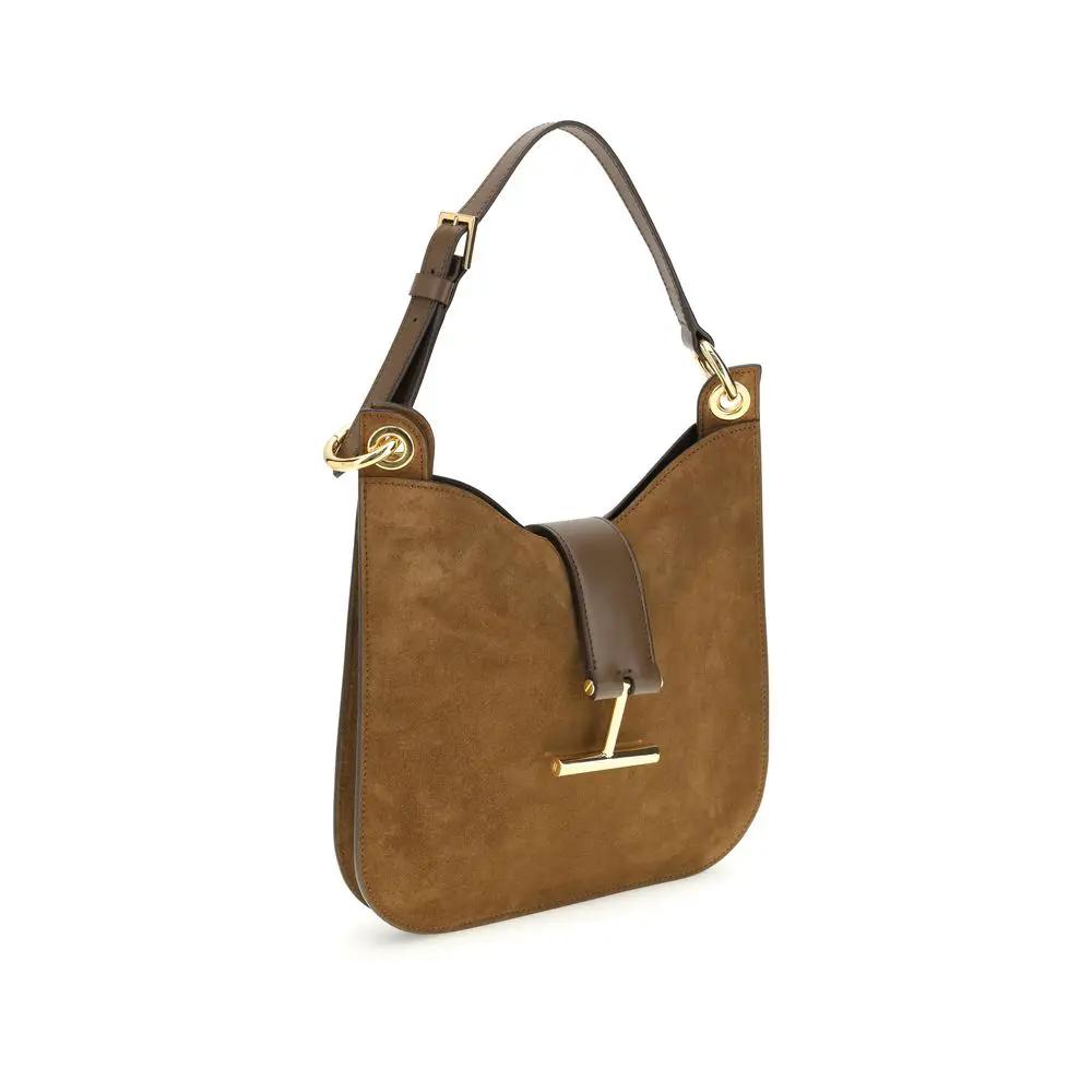Sac bandoulière Tom Ford Bos Taurus en cuir de veau marron