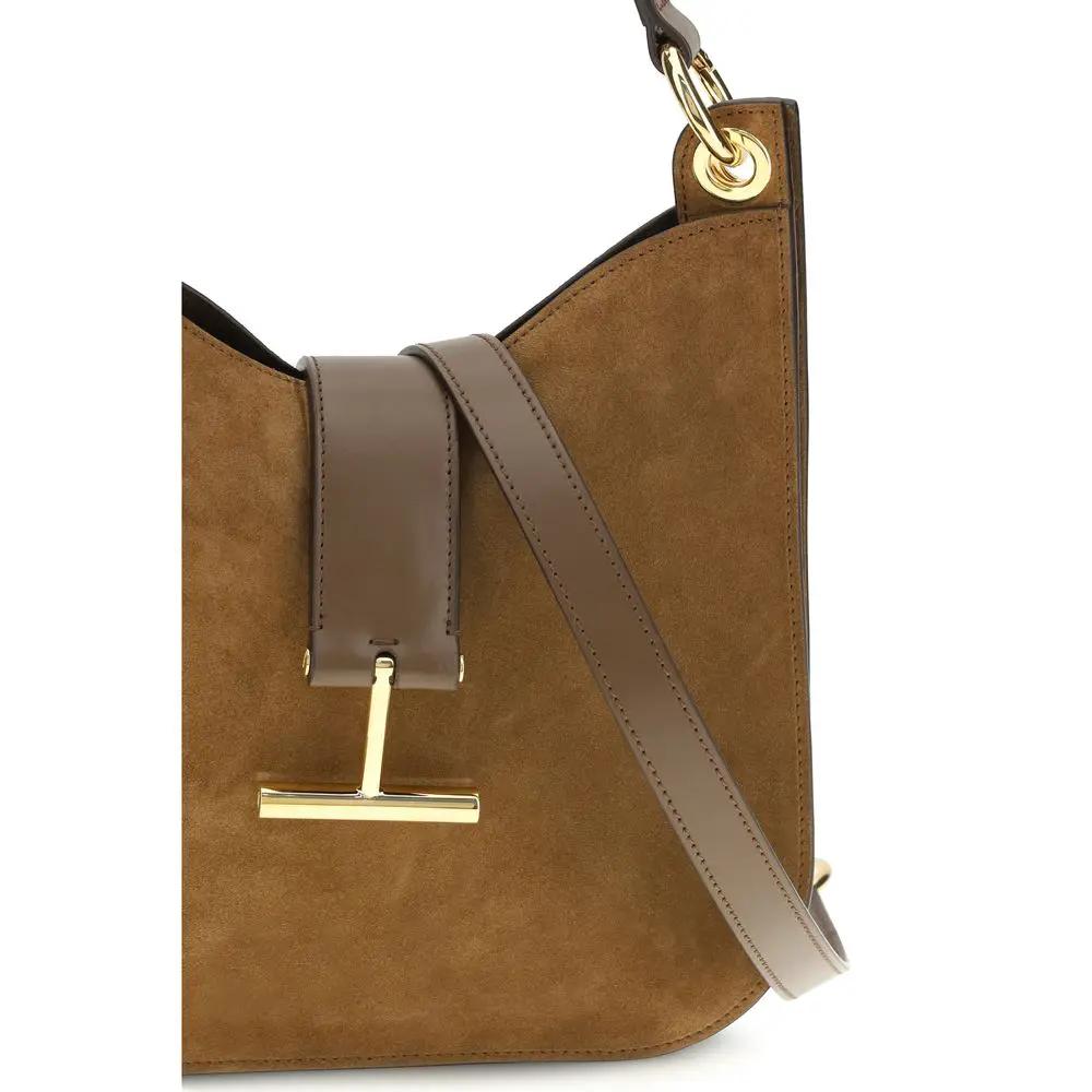 Sac bandoulière Tom Ford Bos Taurus en cuir de veau marron
