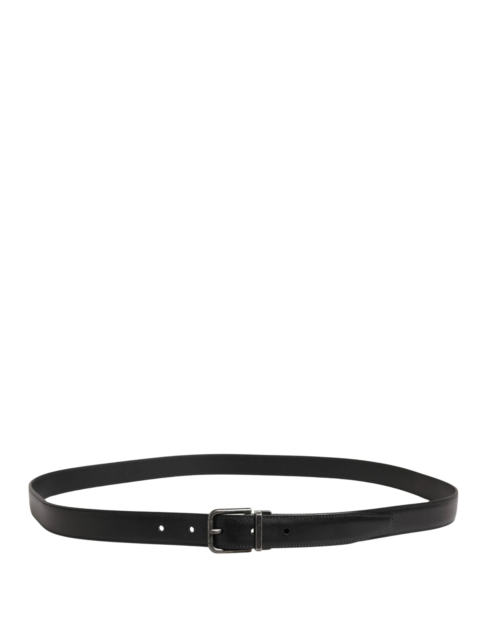 Ceinture Dolce &amp; Gabbana pour homme, en cuir noir classique avec boucle en métal