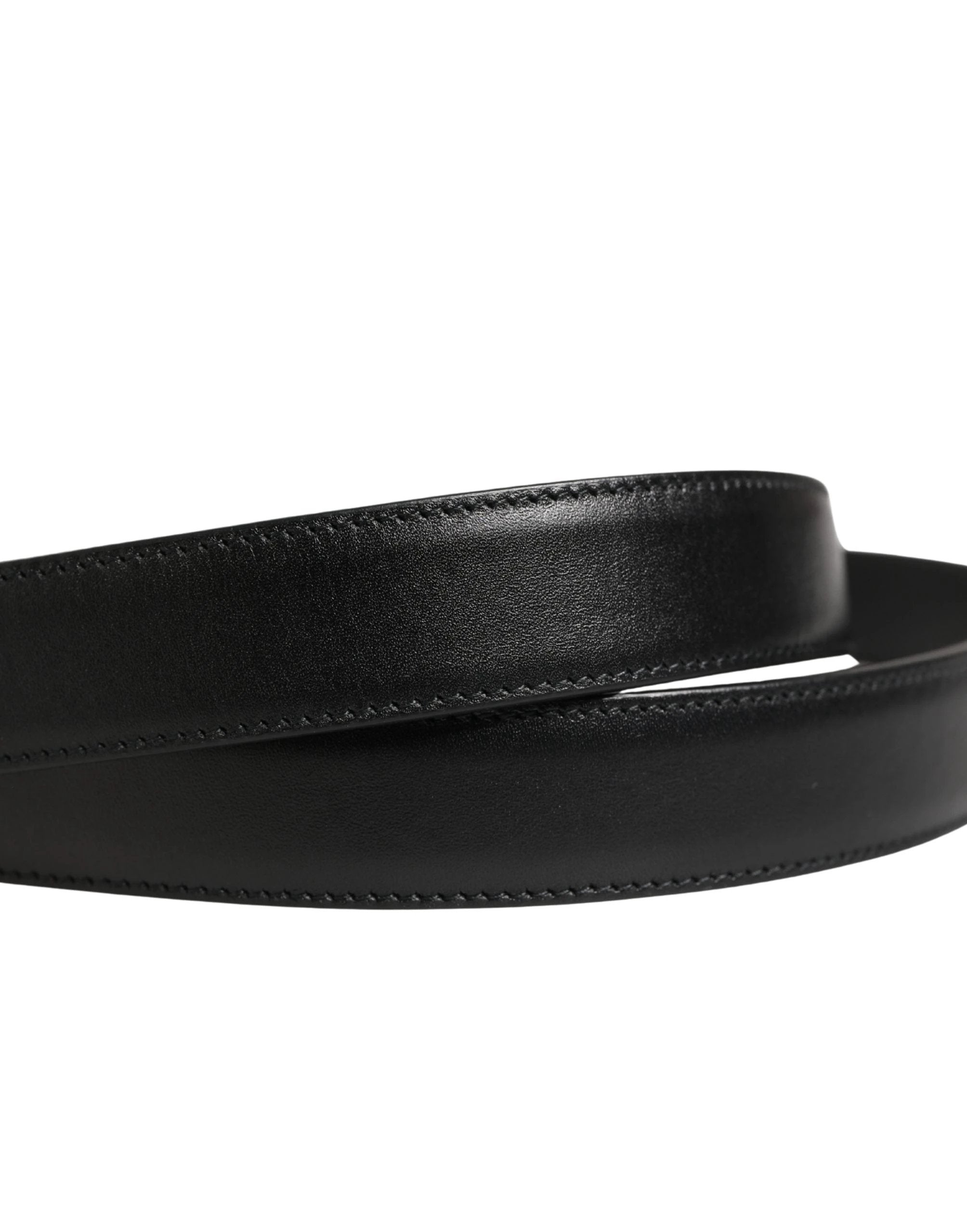 Ceinture Dolce &amp; Gabbana pour homme, en cuir noir classique avec boucle en métal