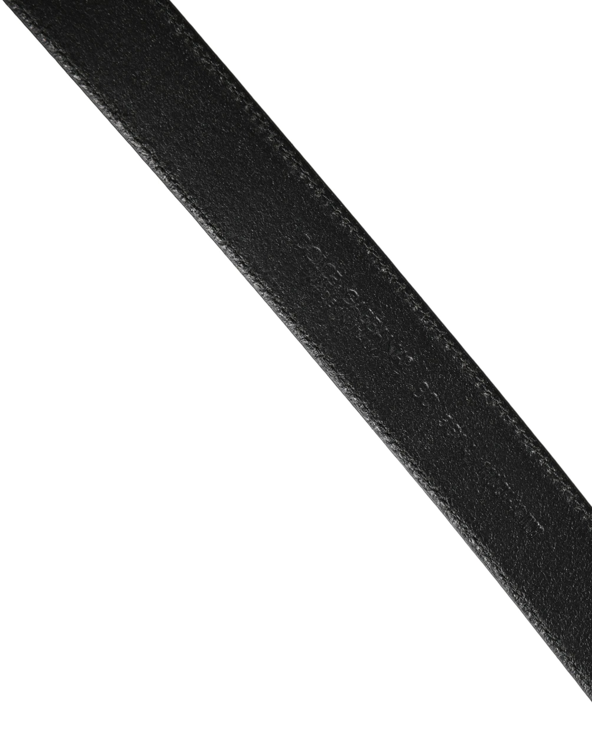 Ceinture Dolce &amp; Gabbana pour homme, en cuir noir classique avec boucle en métal