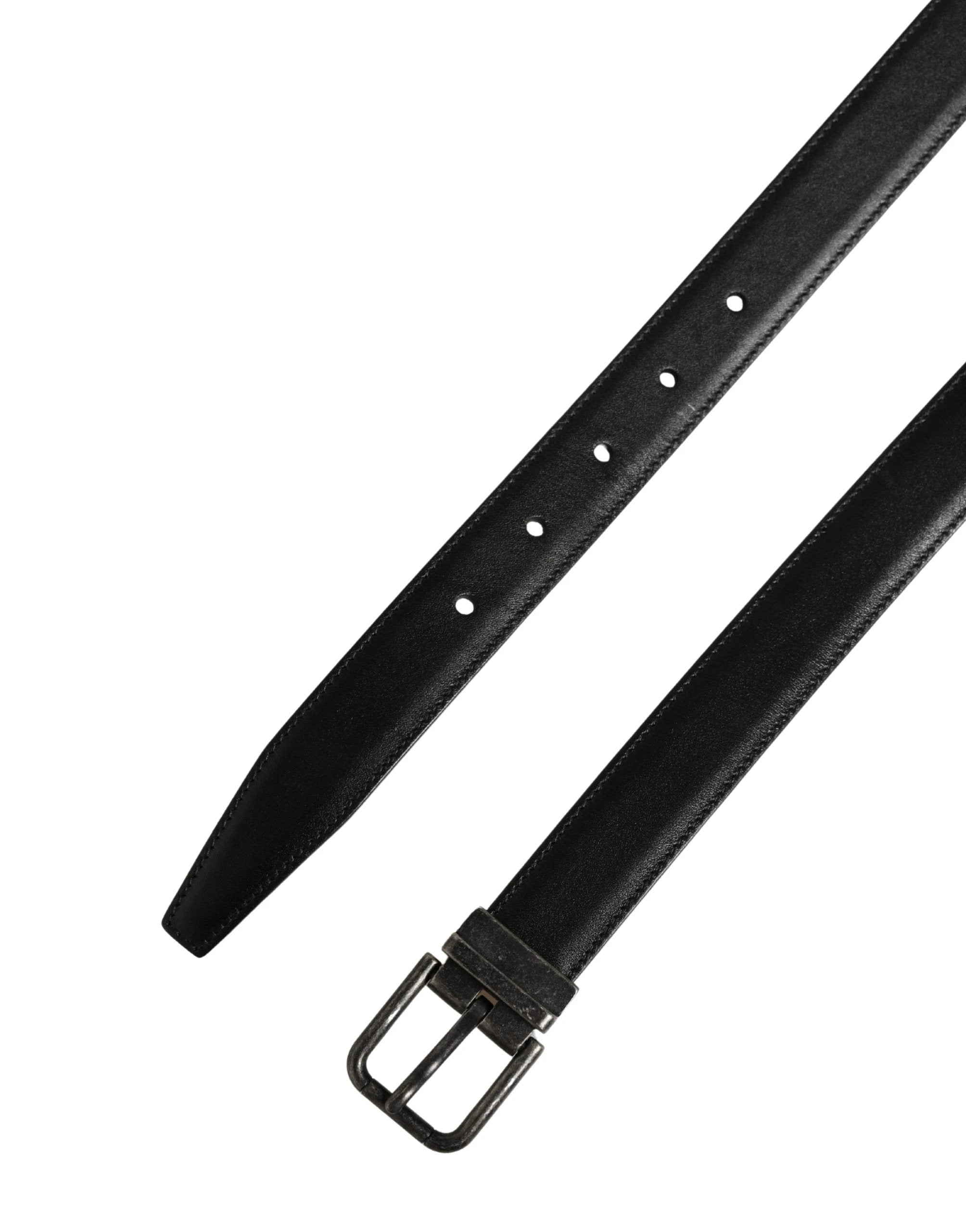 Ceinture Dolce &amp; Gabbana pour homme, en cuir noir classique avec boucle en métal