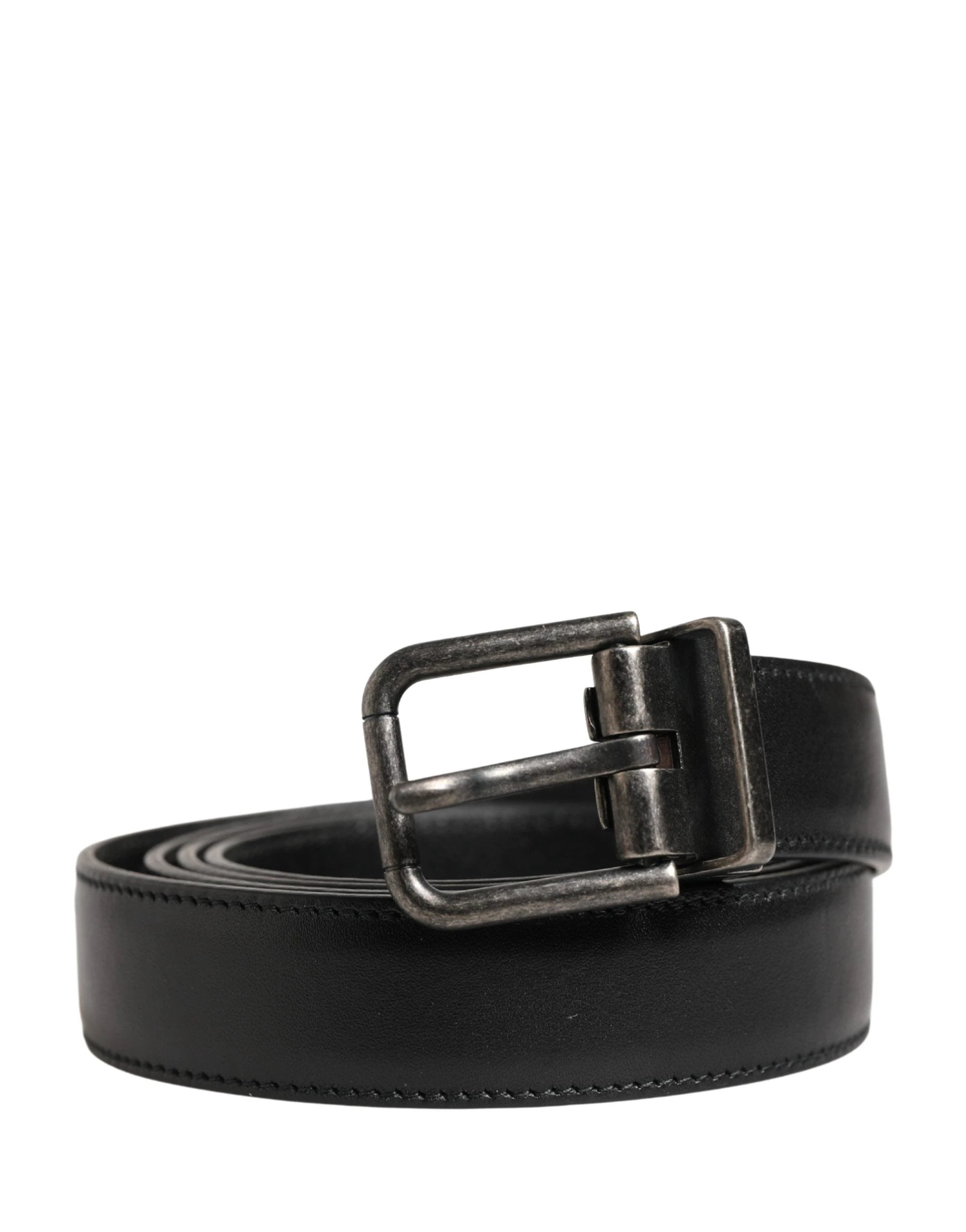Ceinture Dolce &amp; Gabbana pour homme, en cuir noir classique avec boucle en métal