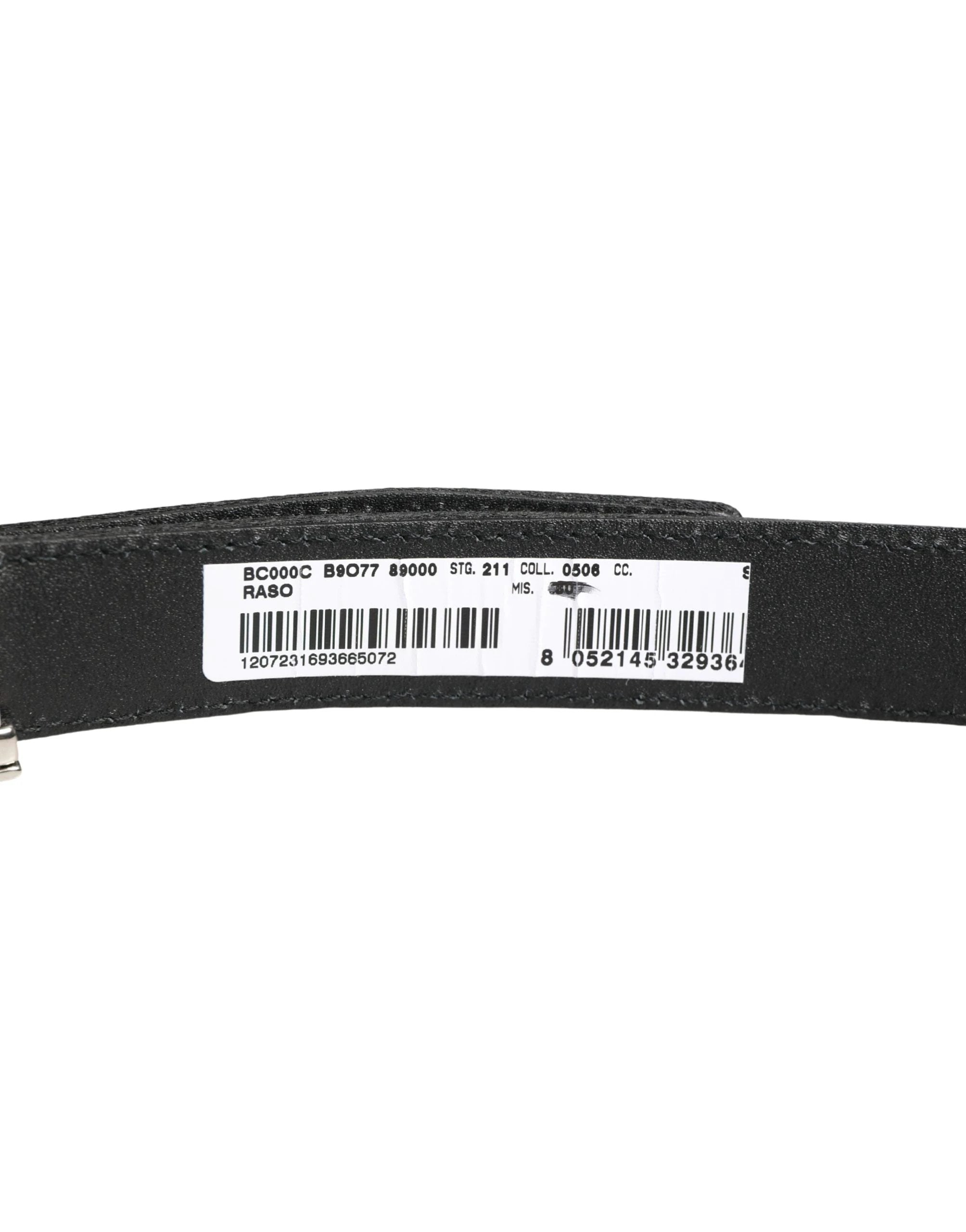 Ceinture Dolce &amp; Gabbana pour homme, en cuir noir classique avec boucle en métal