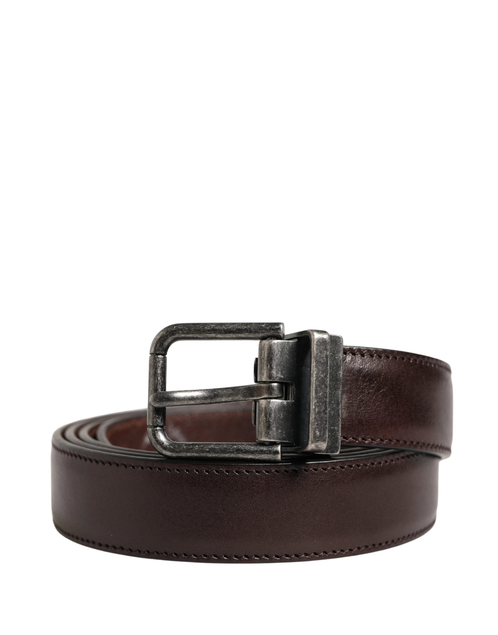 Ceinture Dolce &amp; Gabbana pour homme, en cuir marron classique avec boucle en métal