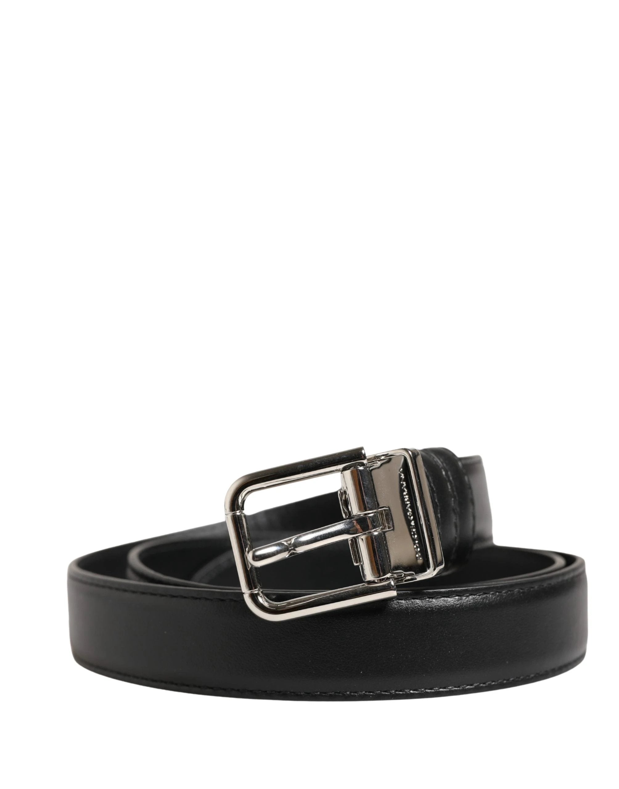 Ceinture Dolce &amp; Gabbana pour homme, en cuir noir classique avec boucle en métal