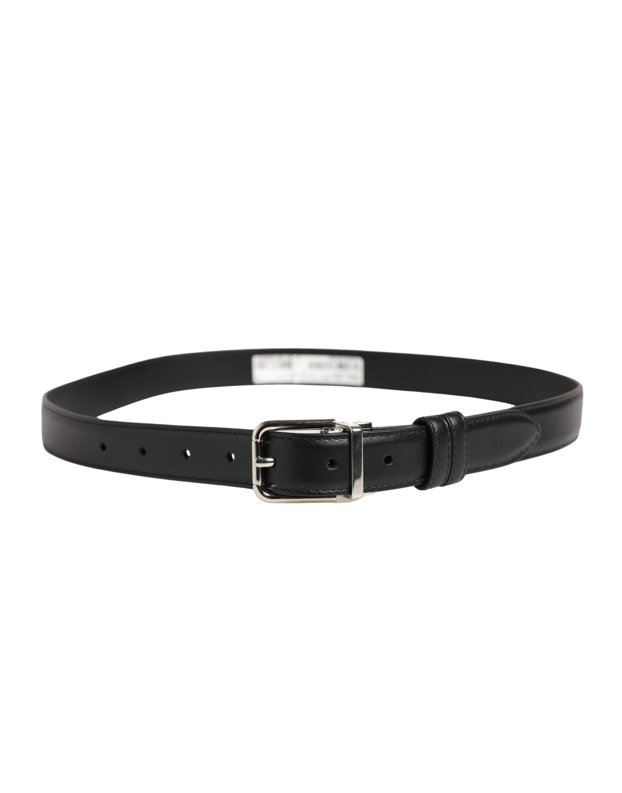 Ceinture Dolce &amp; Gabbana pour homme, en cuir noir classique avec boucle en métal