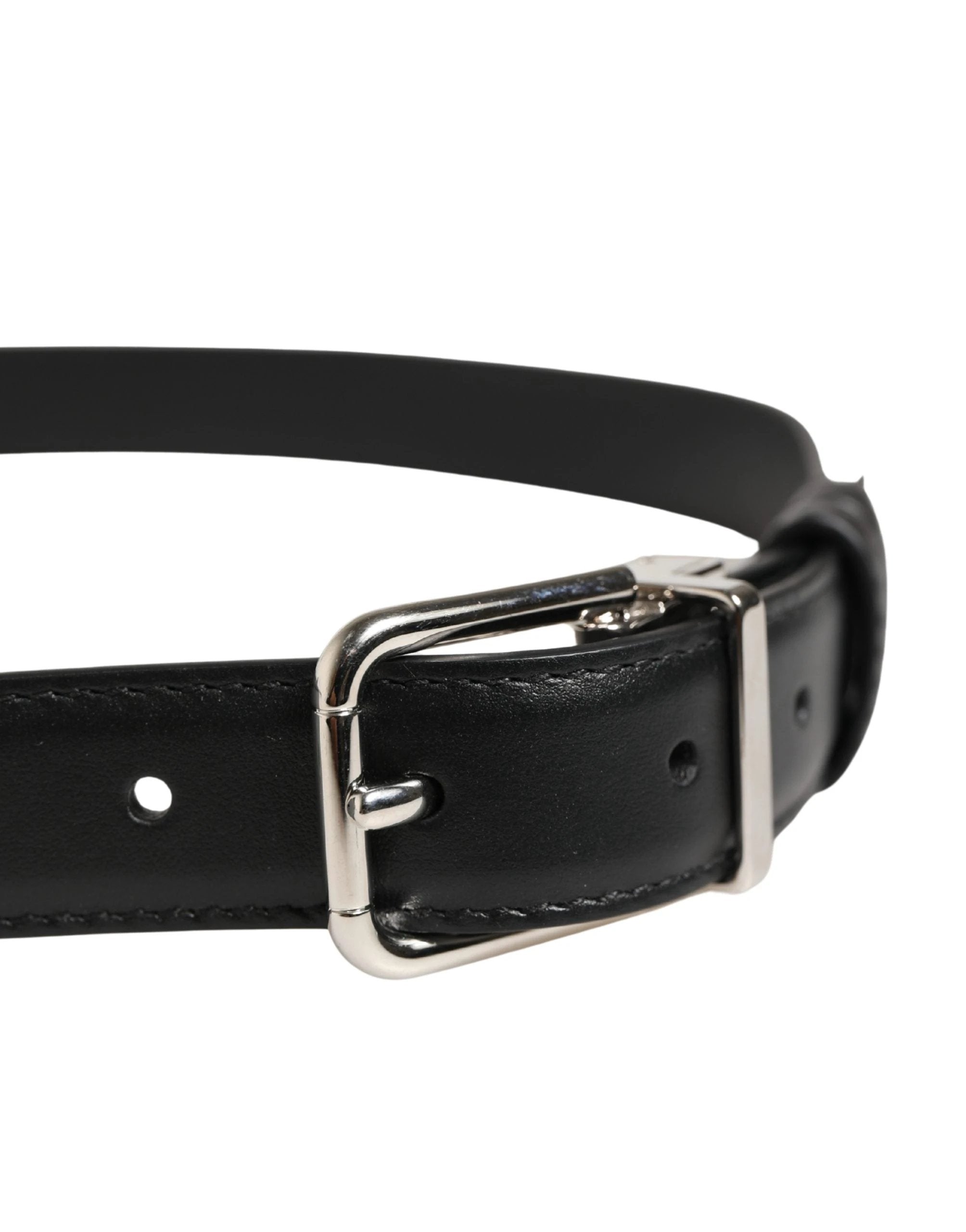 Ceinture Dolce &amp; Gabbana pour homme, en cuir noir classique avec boucle en métal