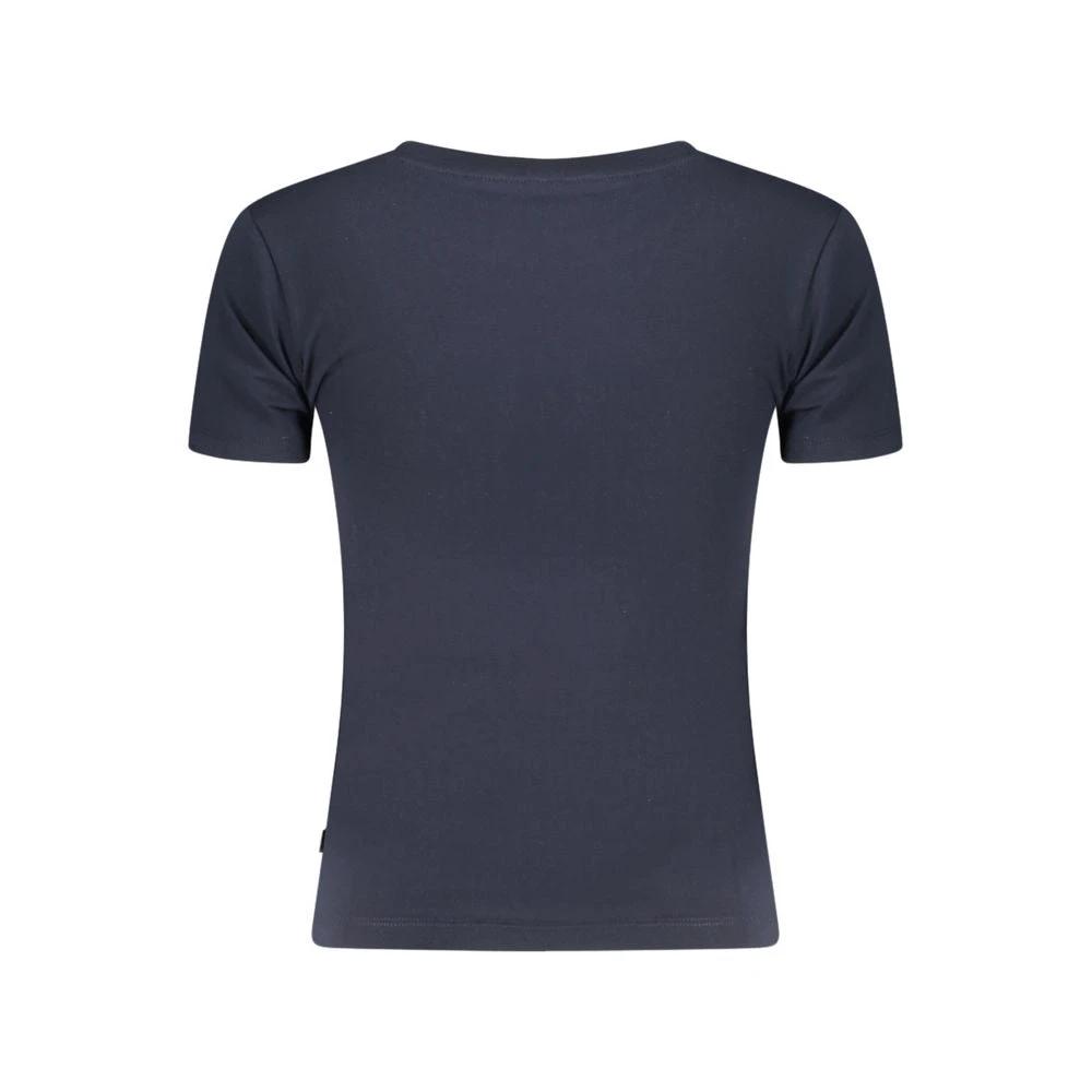 T-shirt Guess Jeans bleu en coton biologique pour femme