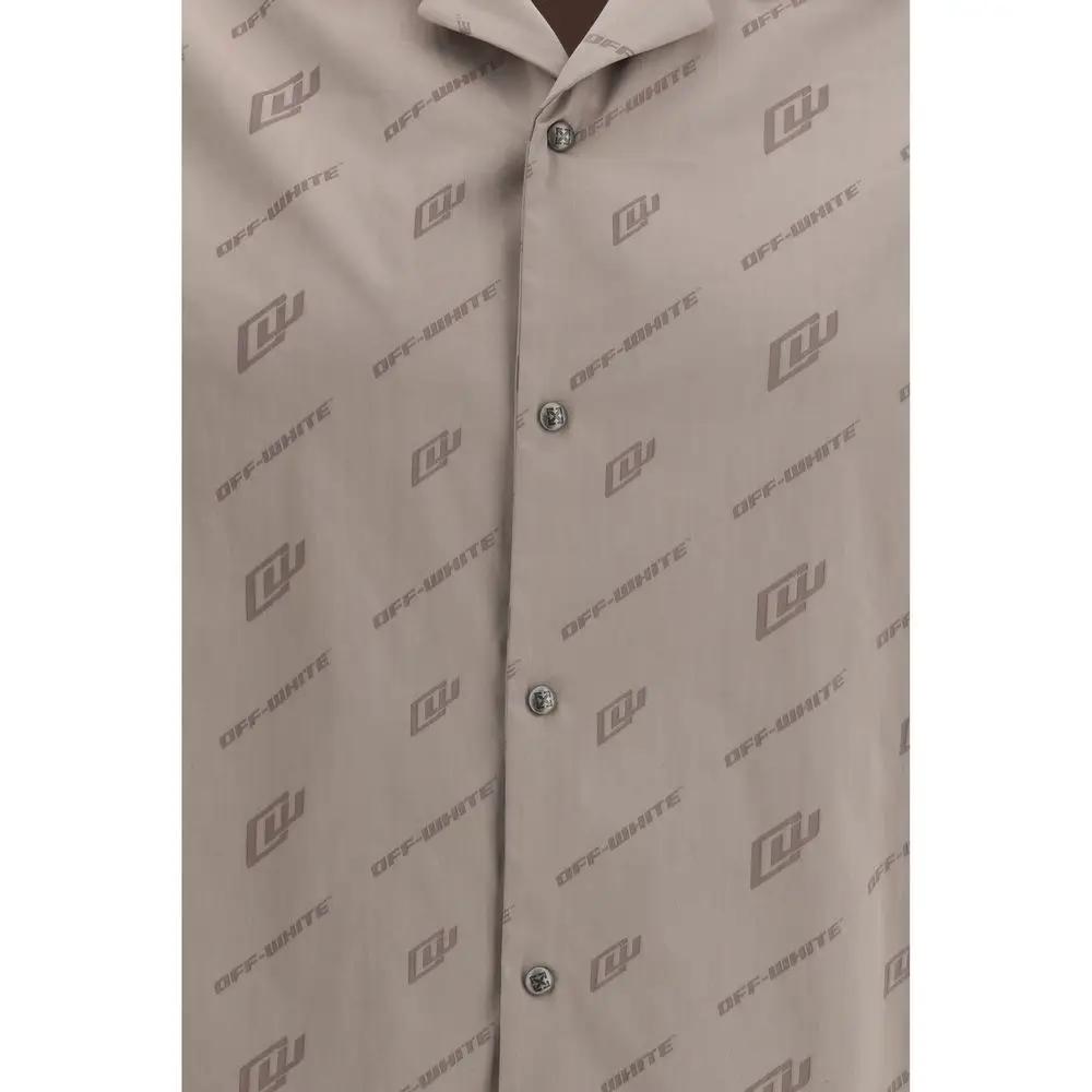 Off-White Beige Viscose Shortsleeve Shirt
