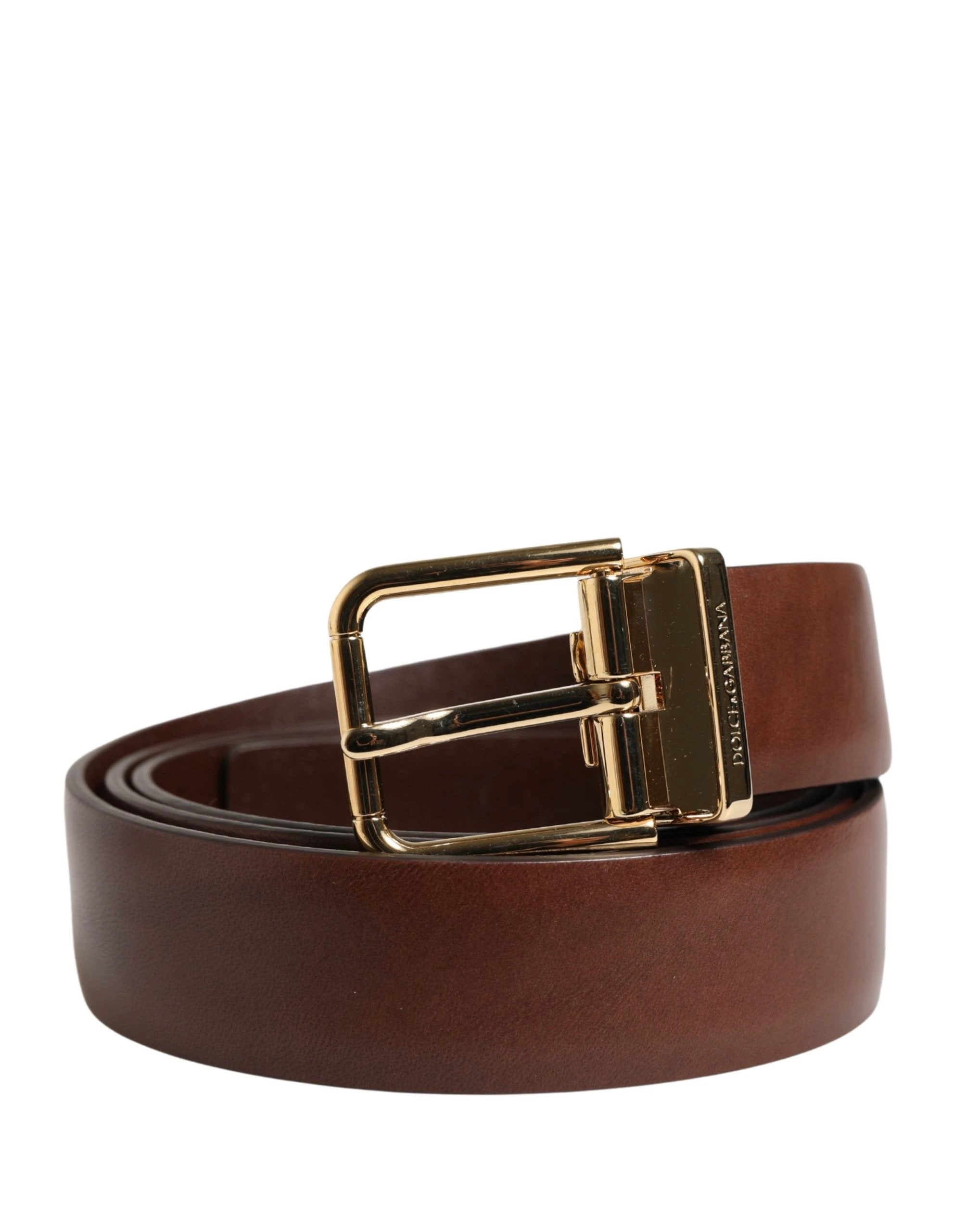 Ceinture Dolce &amp; Gabbana pour homme, en cuir marron classique avec boucle en métal
