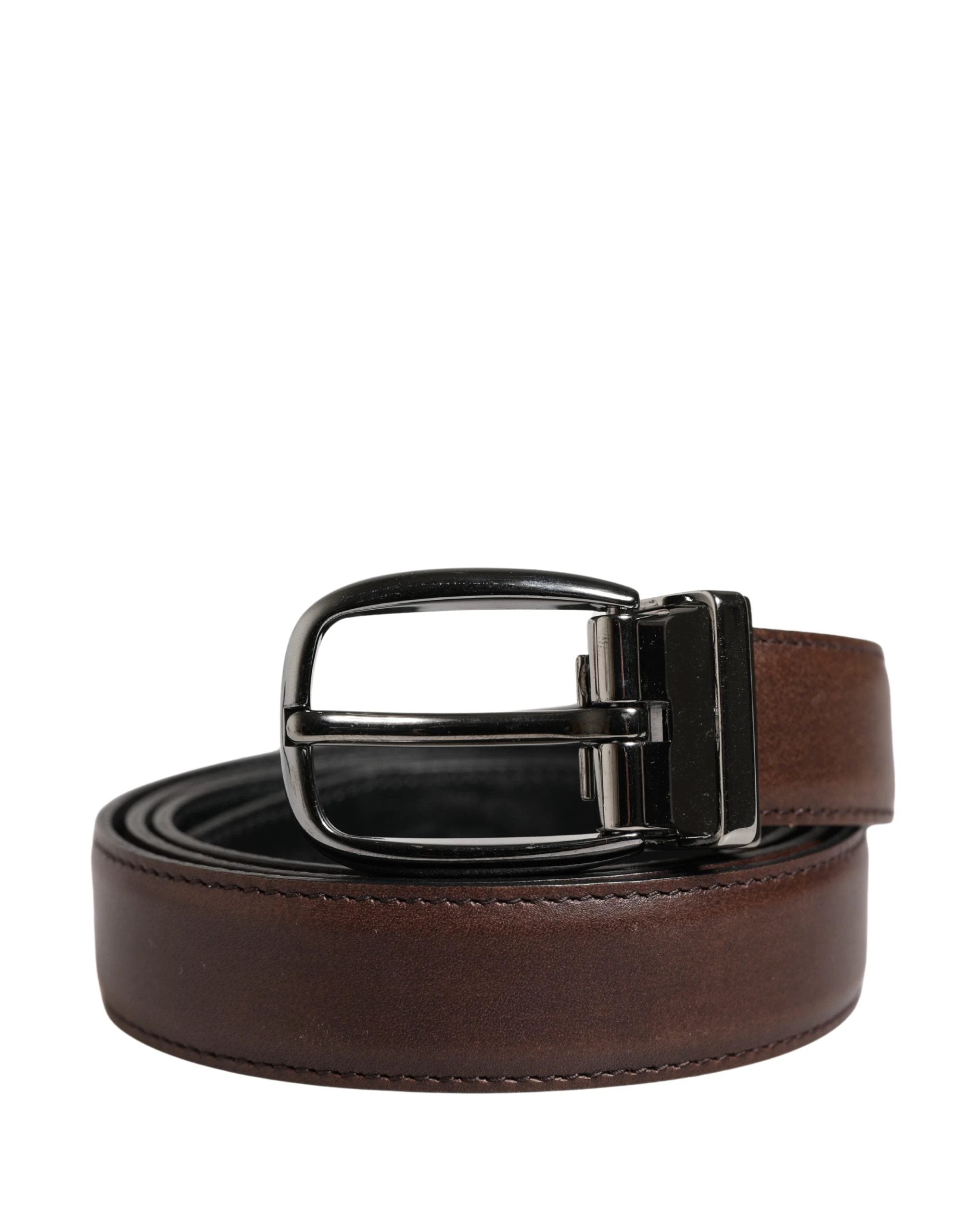 Ceinture Dolce &amp; Gabbana pour homme, en cuir marron classique avec boucle en métal