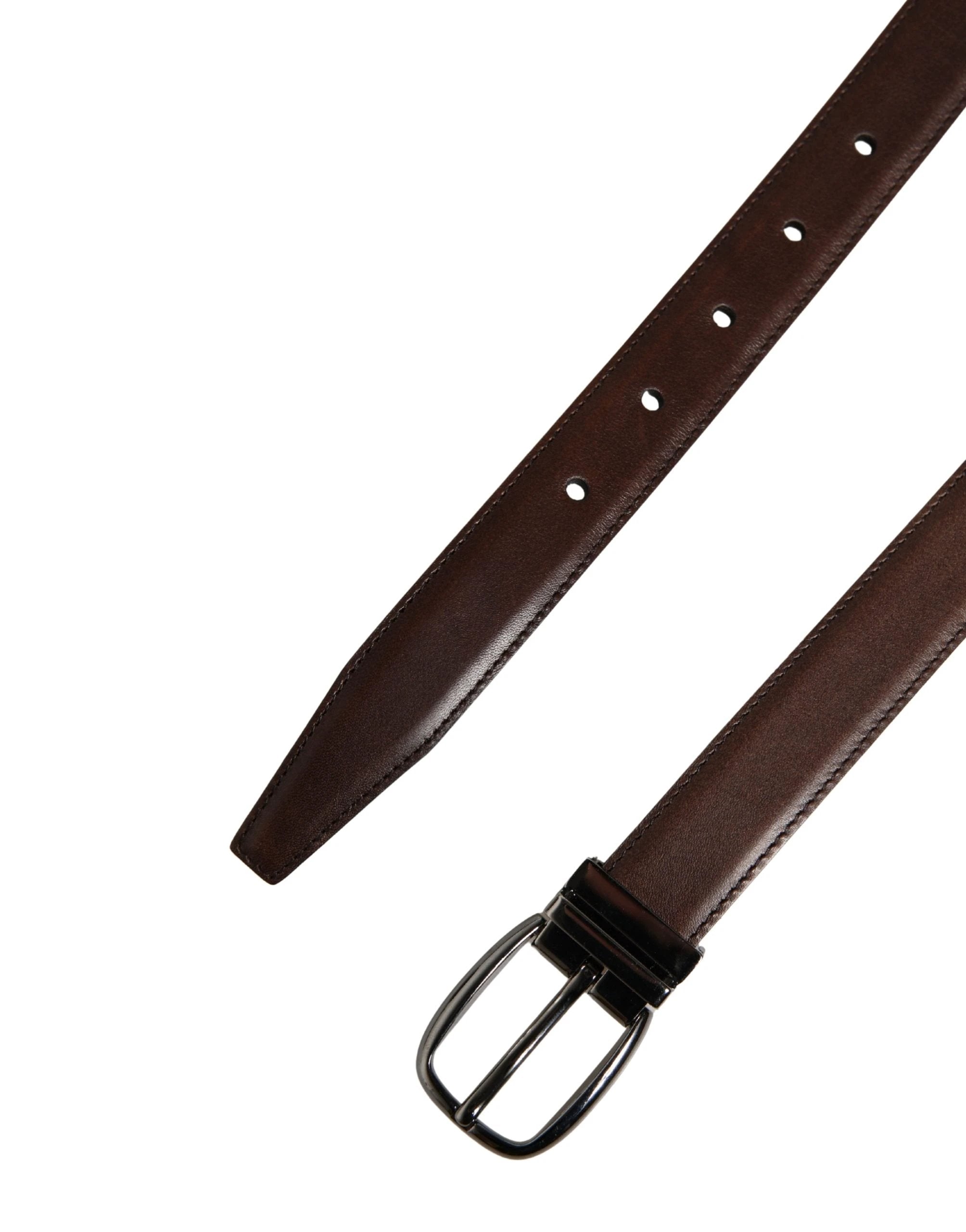 Ceinture Dolce &amp; Gabbana pour homme, en cuir marron classique avec boucle en métal