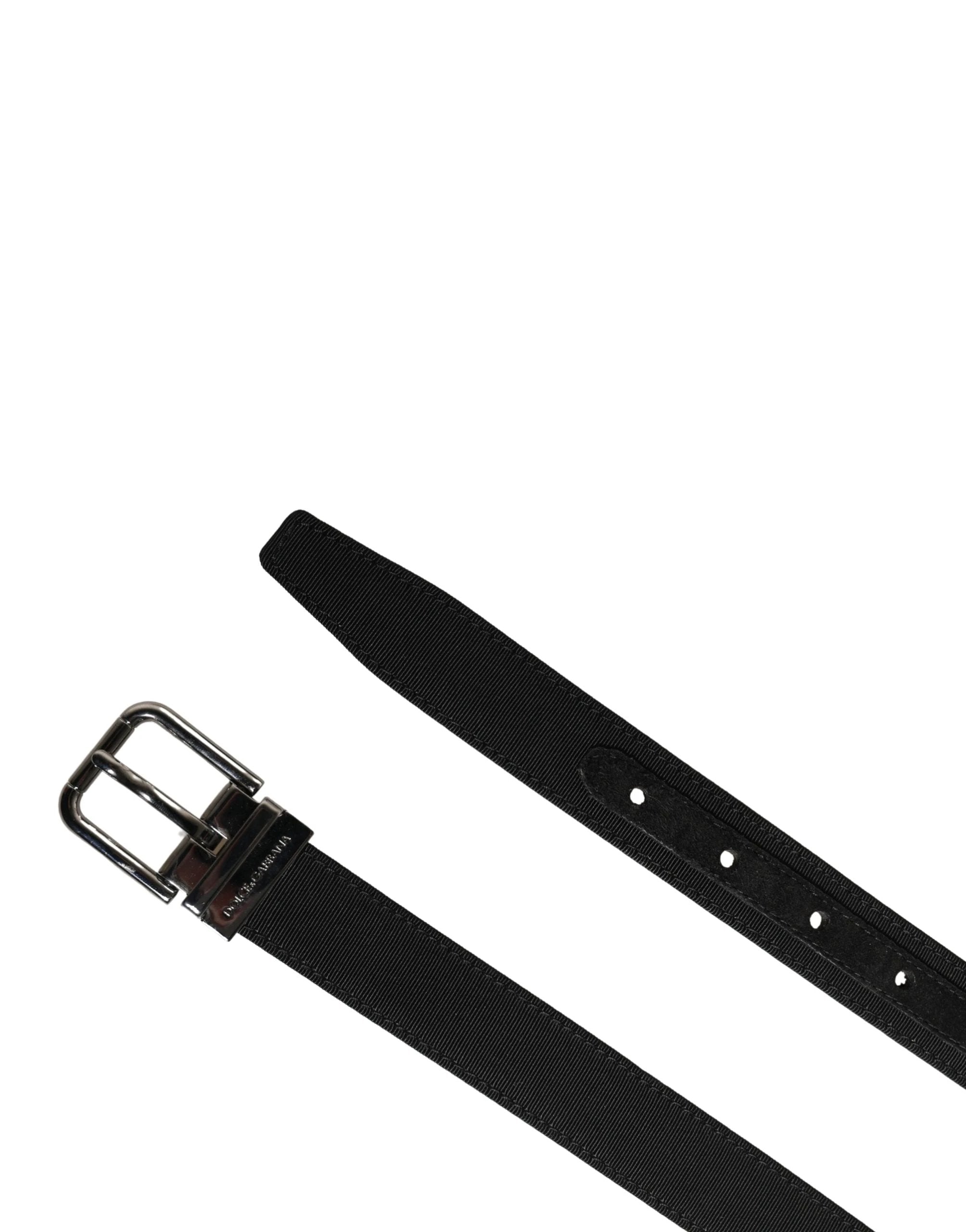 Ceinture Dolce &amp; Gabbana pour homme en cuir viscose noir avec boucle métallique