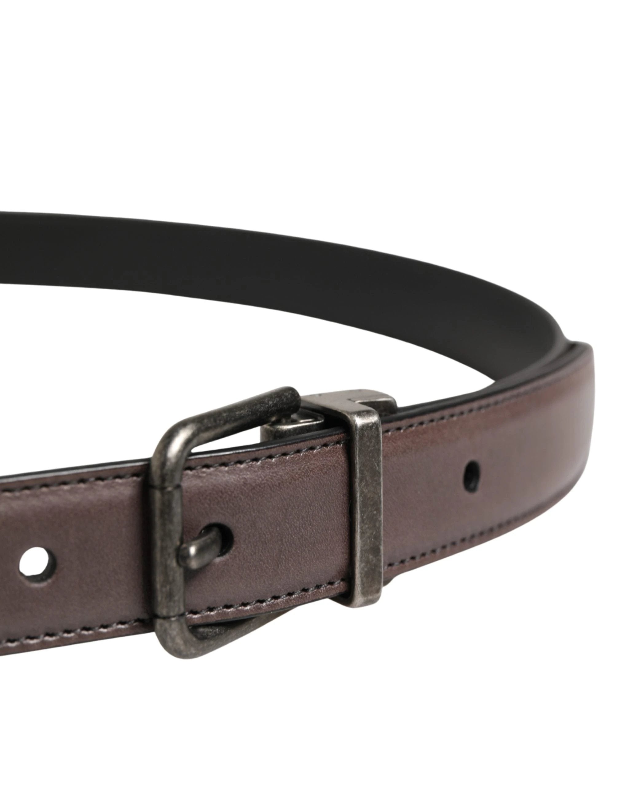Ceinture Dolce &amp; Gabbana pour homme, en cuir marron classique avec boucle en métal