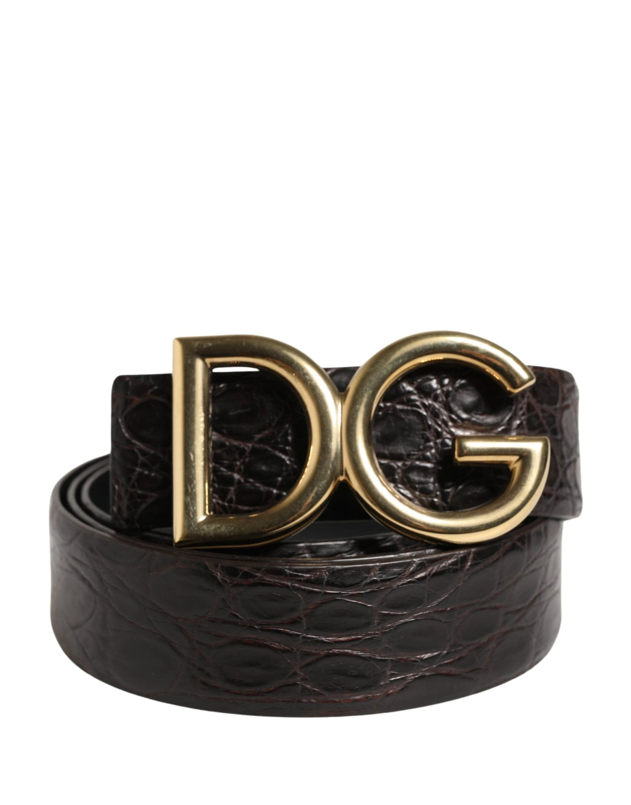 Ceinture Dolce &amp; Gabbana pour homme en cuir exotique noir avec boucle logo
