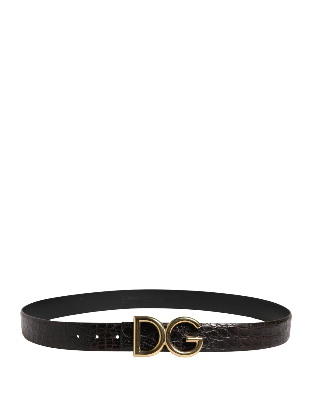Ceinture Dolce &amp; Gabbana pour homme en cuir exotique noir avec boucle logo