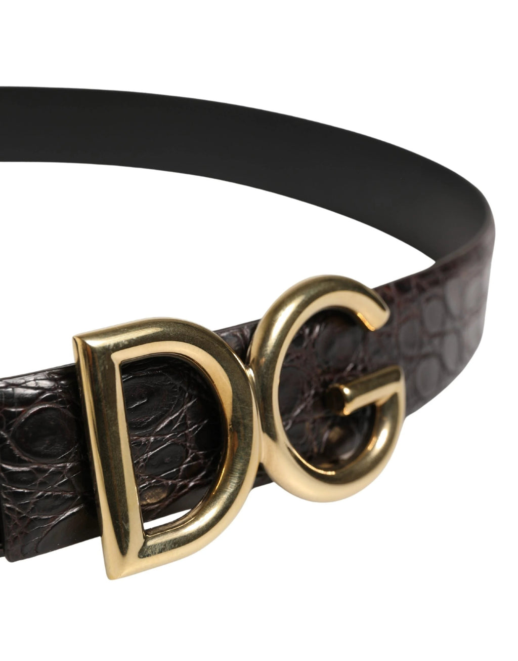 Ceinture Dolce &amp; Gabbana pour homme en cuir exotique noir avec boucle logo