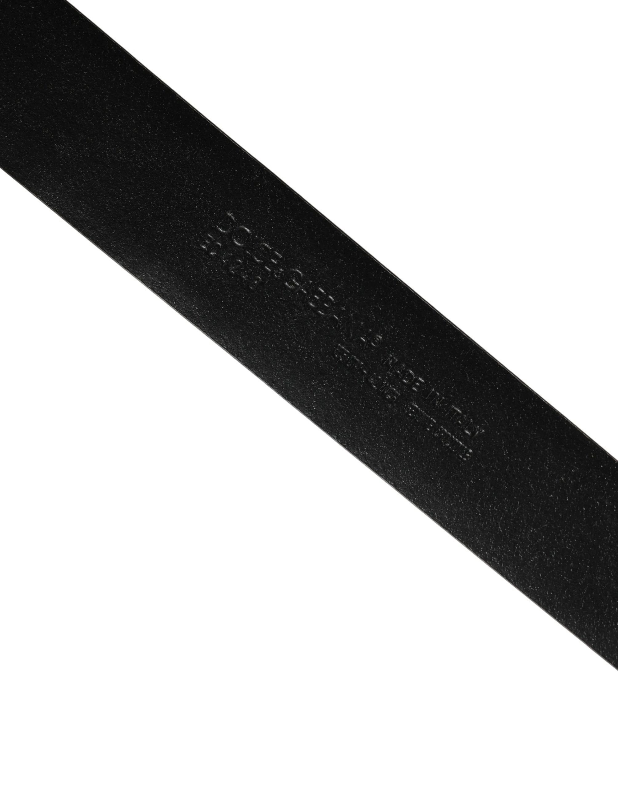 Ceinture Dolce &amp; Gabbana pour homme en cuir exotique noir avec boucle logo