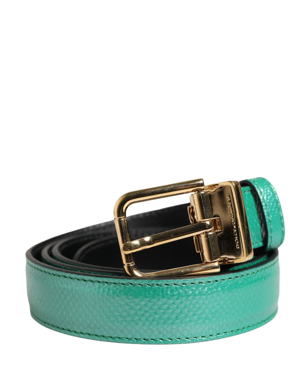 Dolce & Gabbana Men Green Classic Leather Metal Buckle Belt