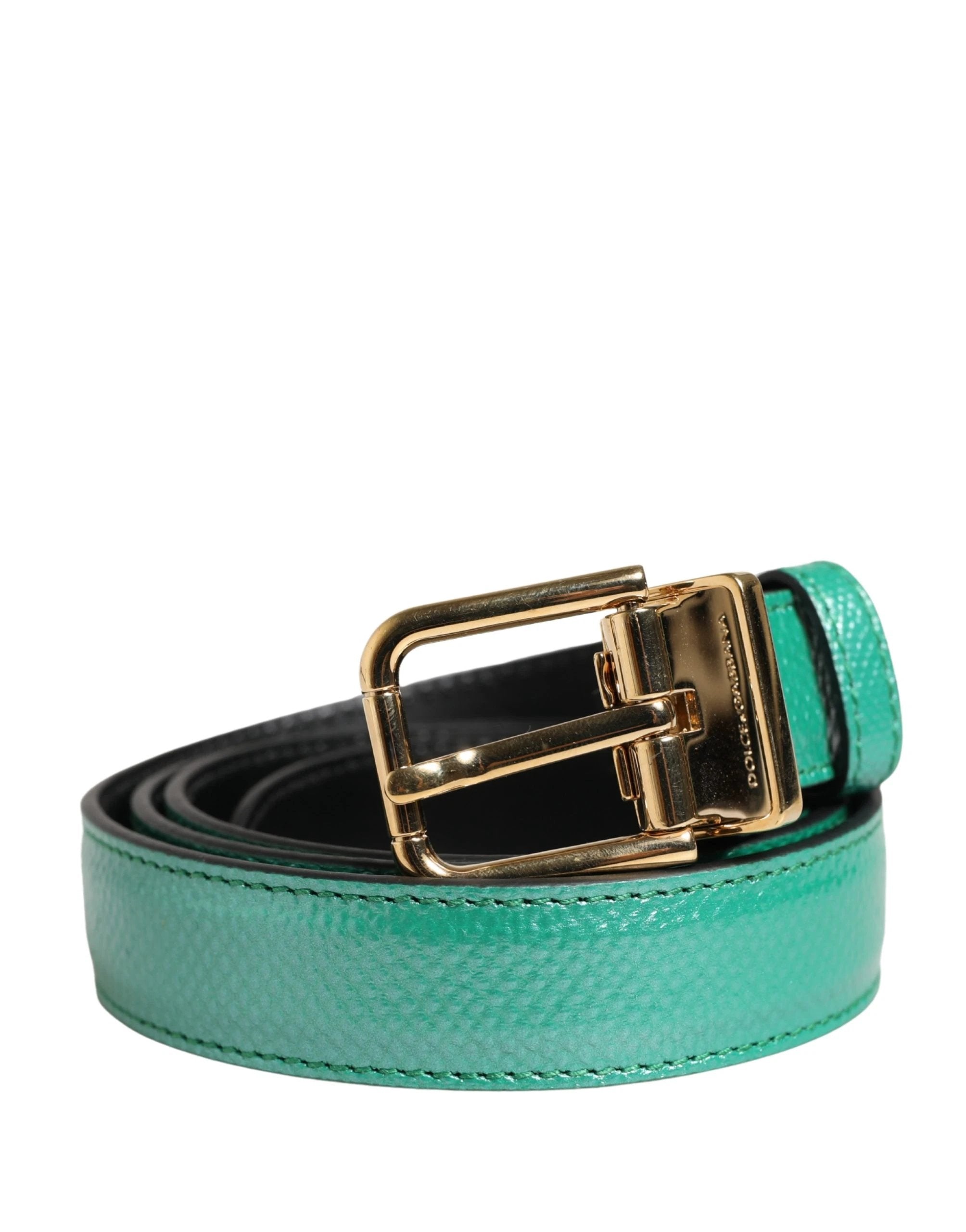 Ceinture Dolce &amp; Gabbana pour homme, en cuir vert classique avec boucle en métal