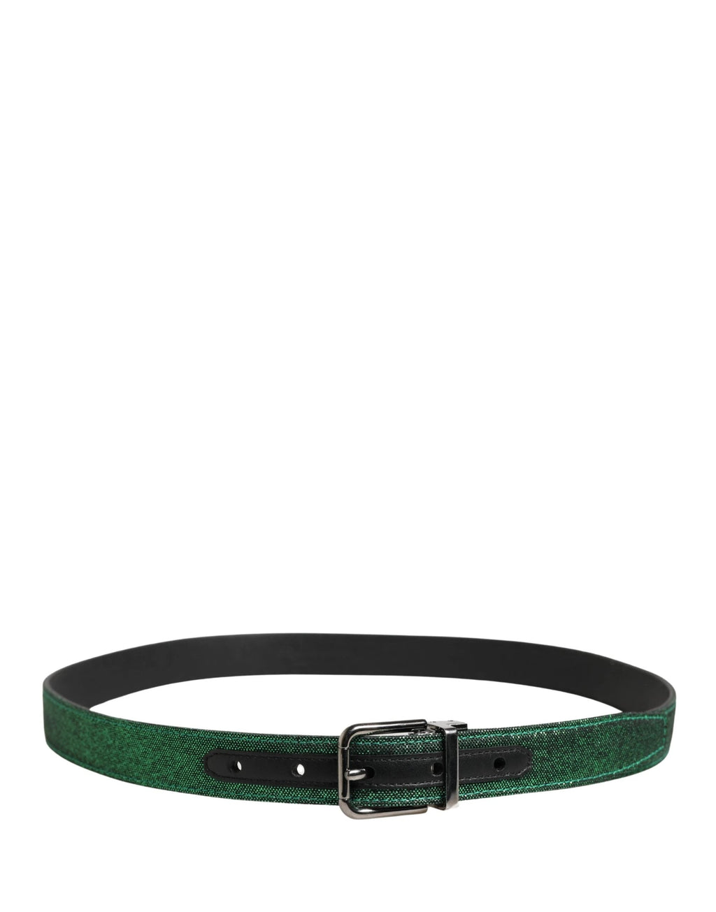 Ceinture Dolce &amp; Gabbana pour homme, verte, en polyester lurex et boucle métallique