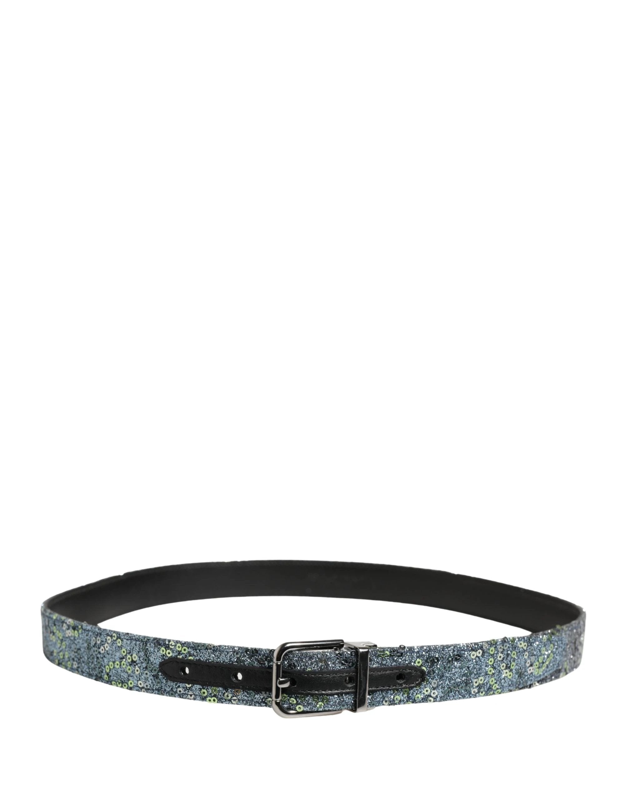 Ceinture Dolce &amp; Gabbana pour homme, à sequins multicolores et boucle en métal argenté