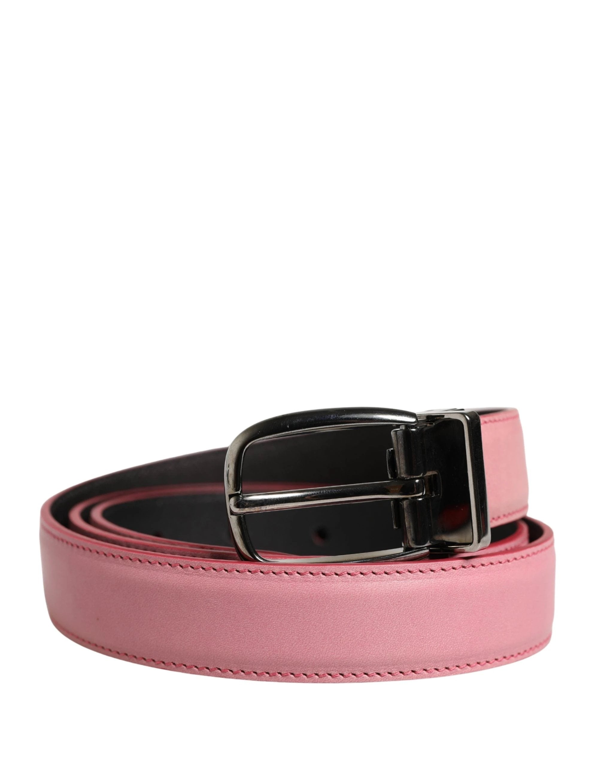 Ceinture Dolce &amp; Gabbana pour homme, en cuir rose classique avec boucle en métal