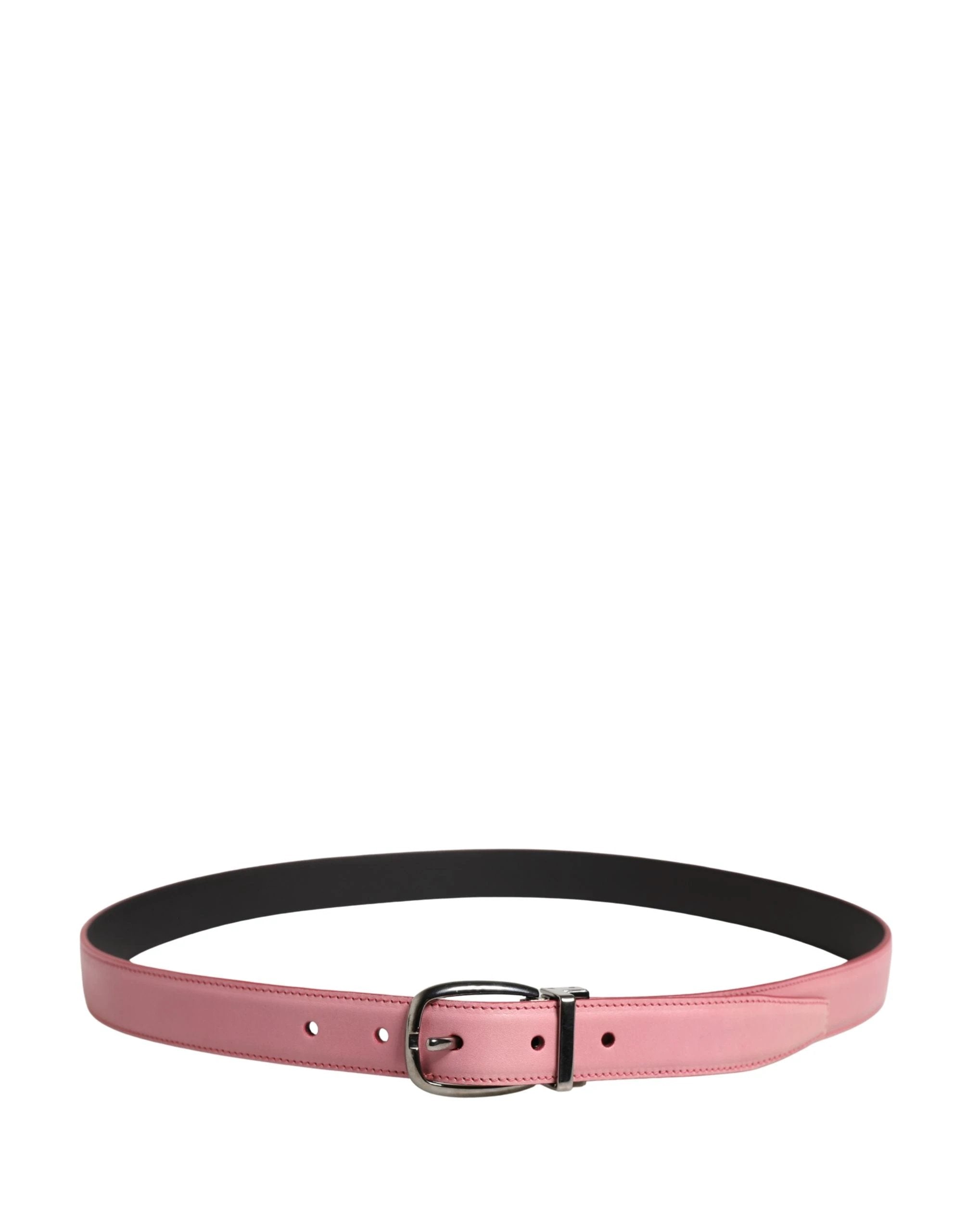 Ceinture Dolce &amp; Gabbana pour homme, en cuir rose classique avec boucle en métal