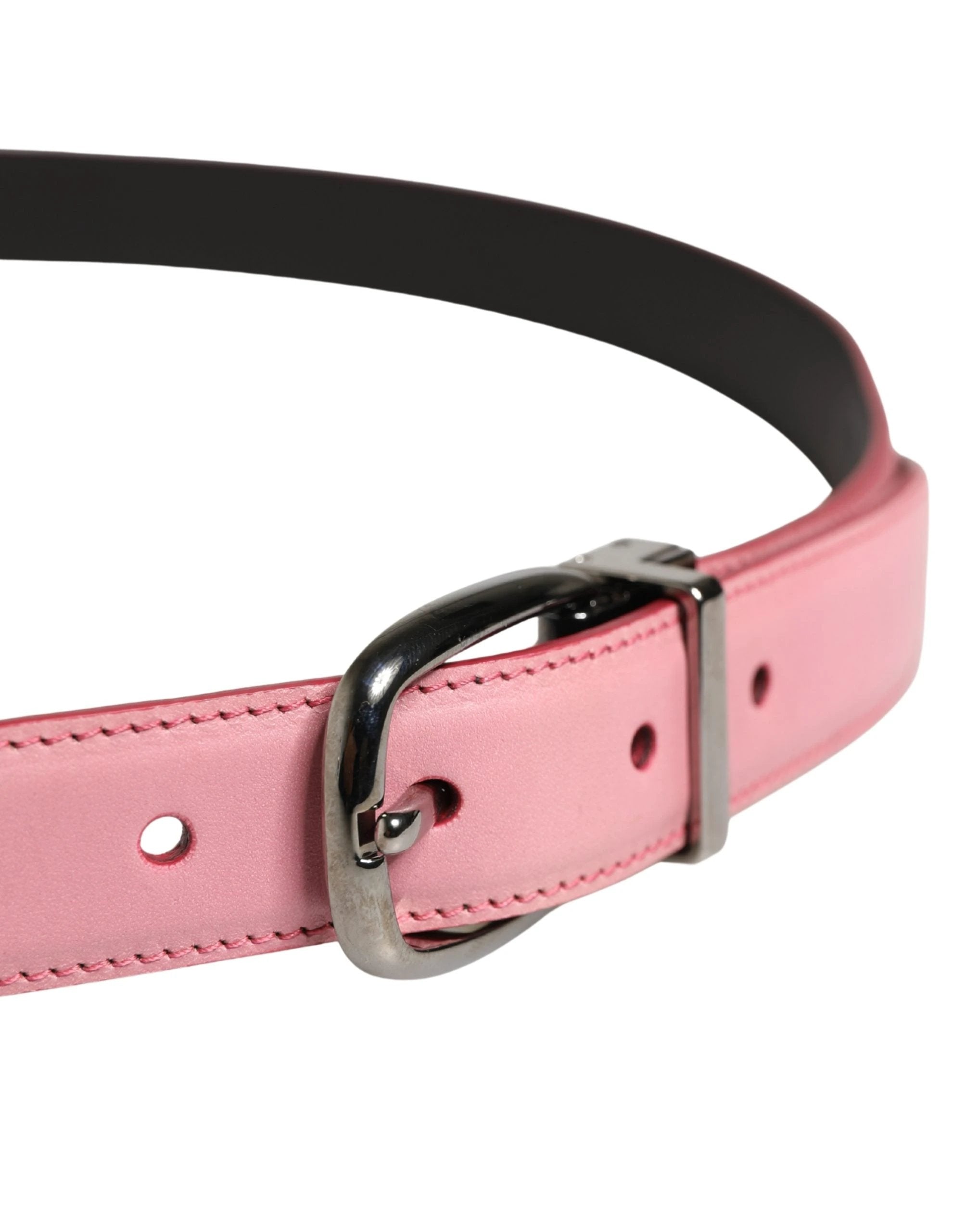 Ceinture Dolce &amp; Gabbana pour homme, en cuir rose classique avec boucle en métal