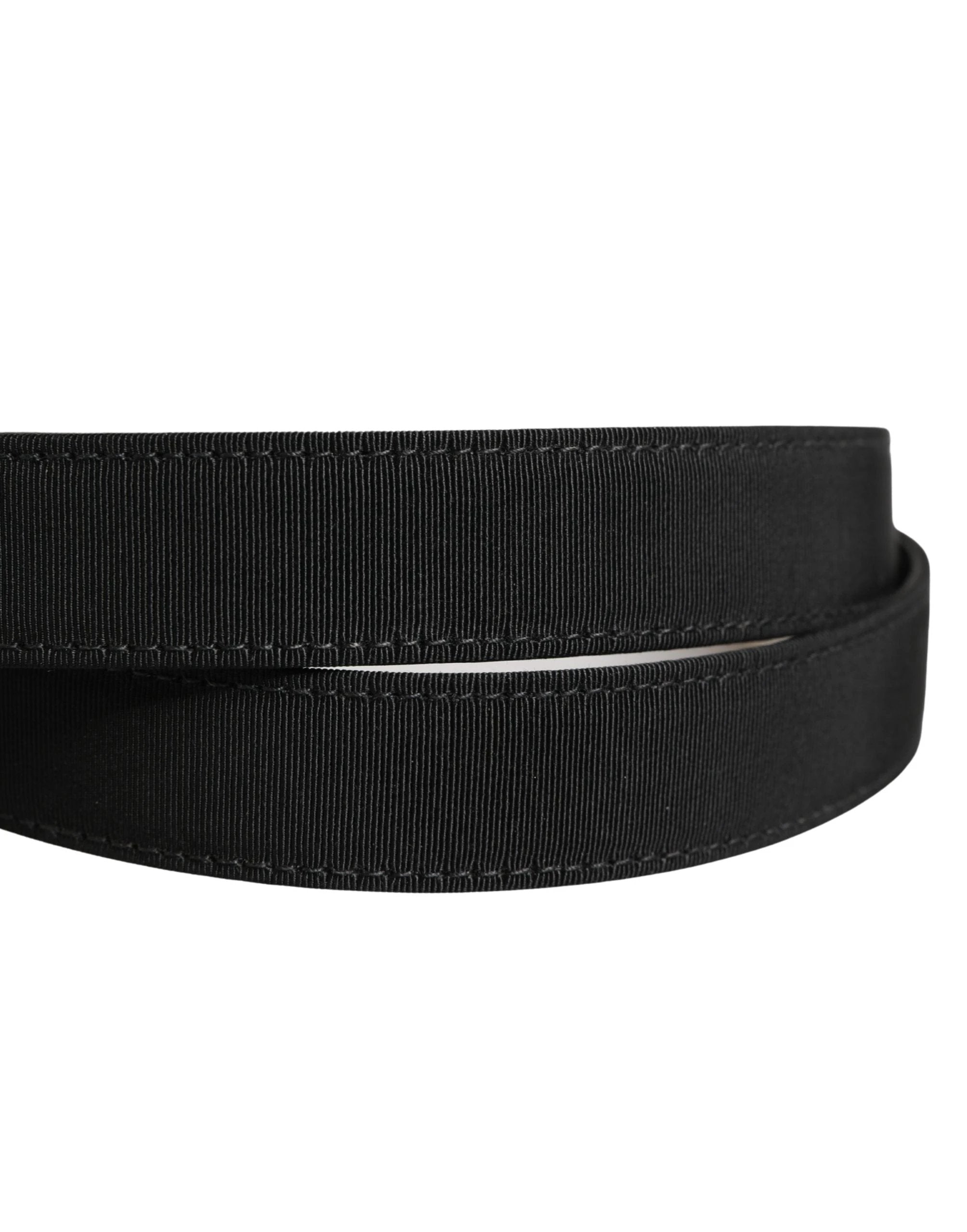 Ceinture Dolce &amp; Gabbana en cuir viscose noir avec boucle en métal doré
