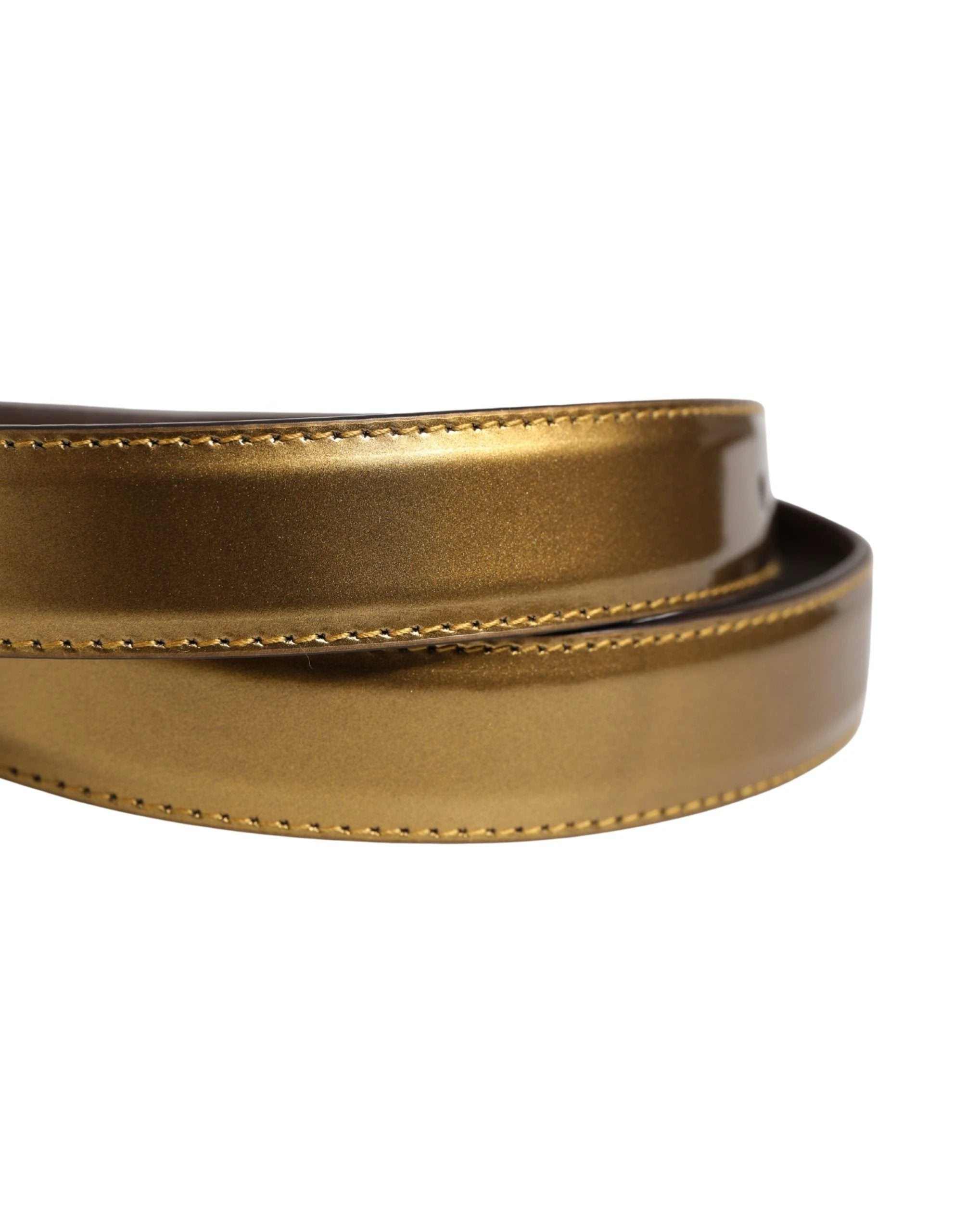Ceinture Dolce &amp; Gabbana pour homme, en cuir doré classique avec boucle métallique