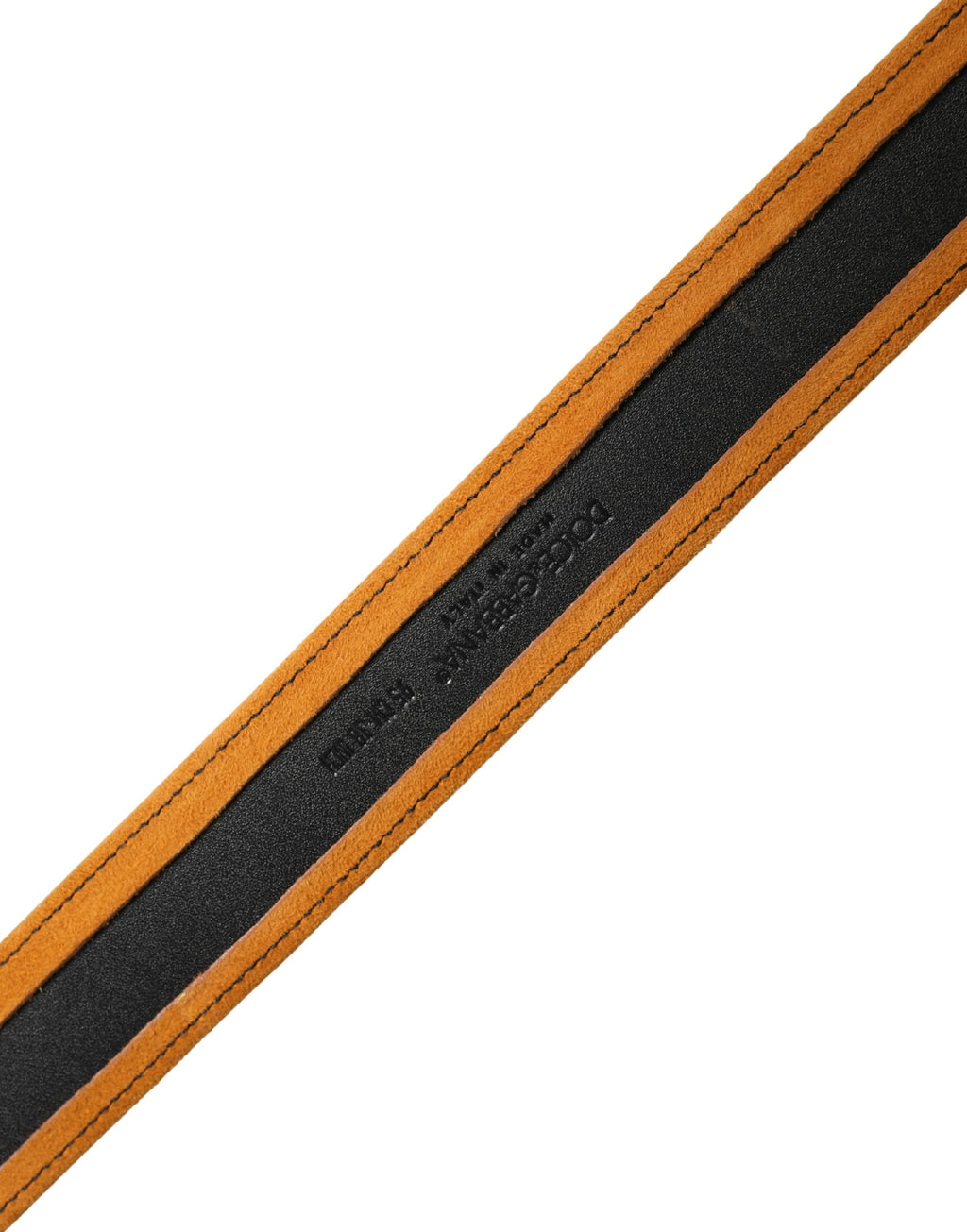 Ceinture Dolce &amp; Gabbana pour homme, noire et orange, en polyester avec boucle métallique