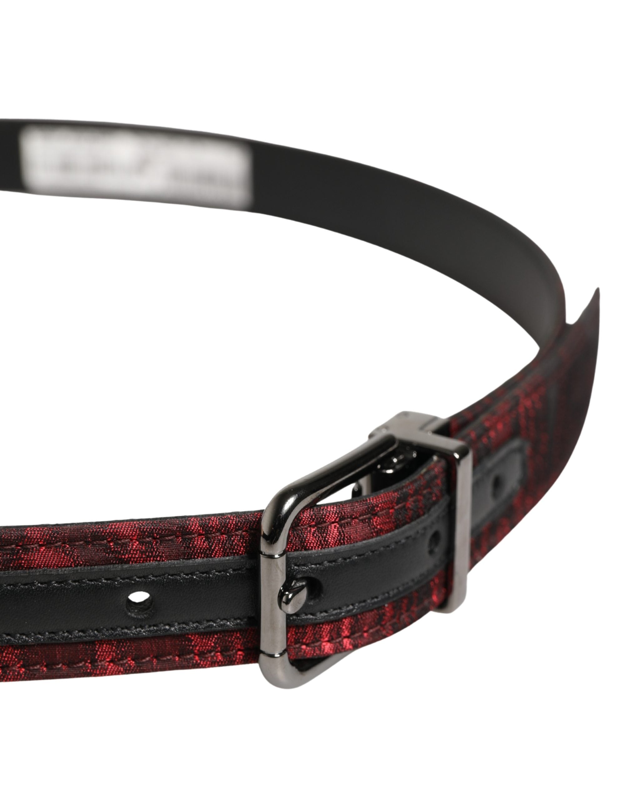 Ceinture Dolce &amp; Gabbana pour homme, rouge, jacquard, acétate, boucle métallique