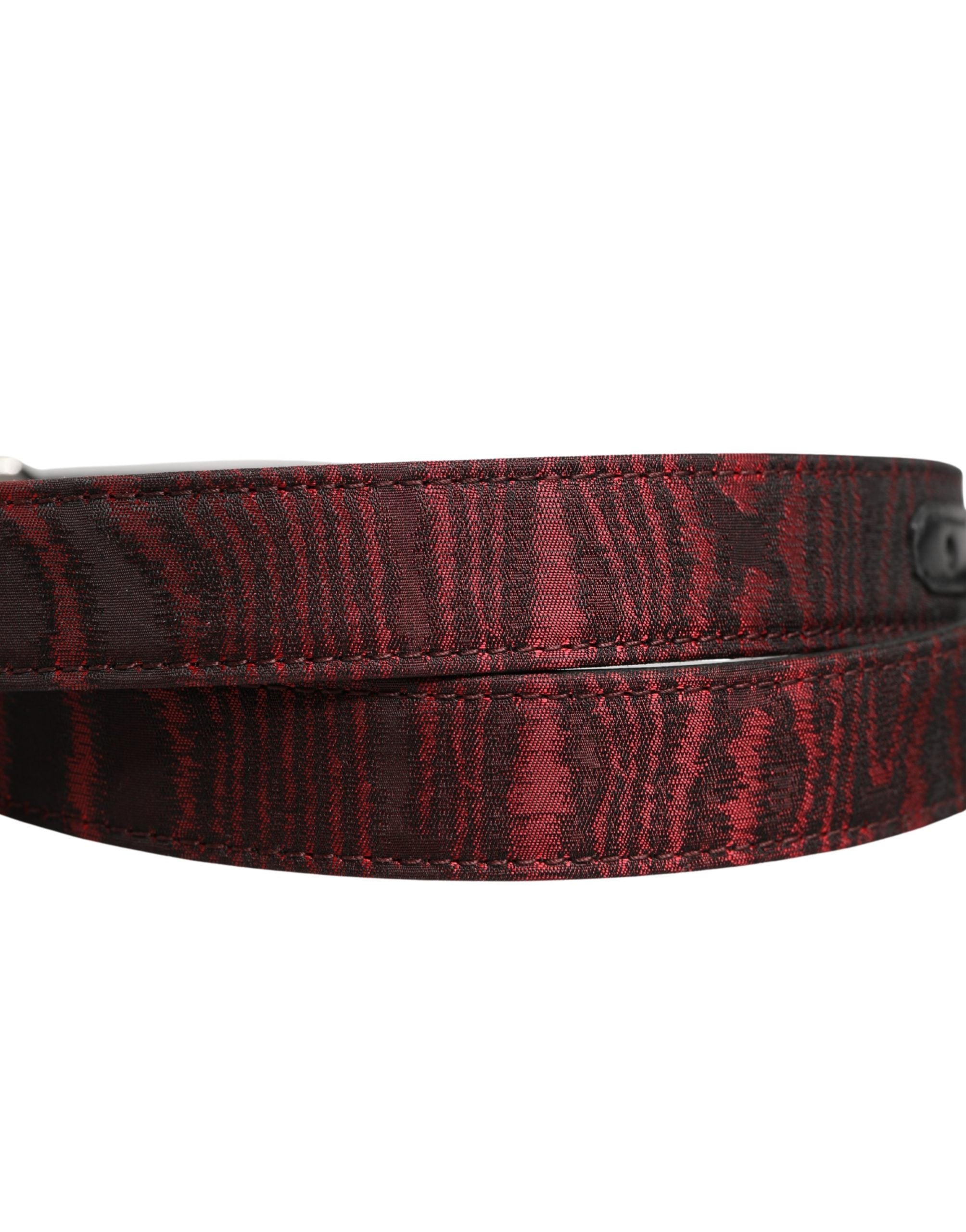 Ceinture Dolce &amp; Gabbana pour homme, rouge, jacquard, acétate, boucle métallique