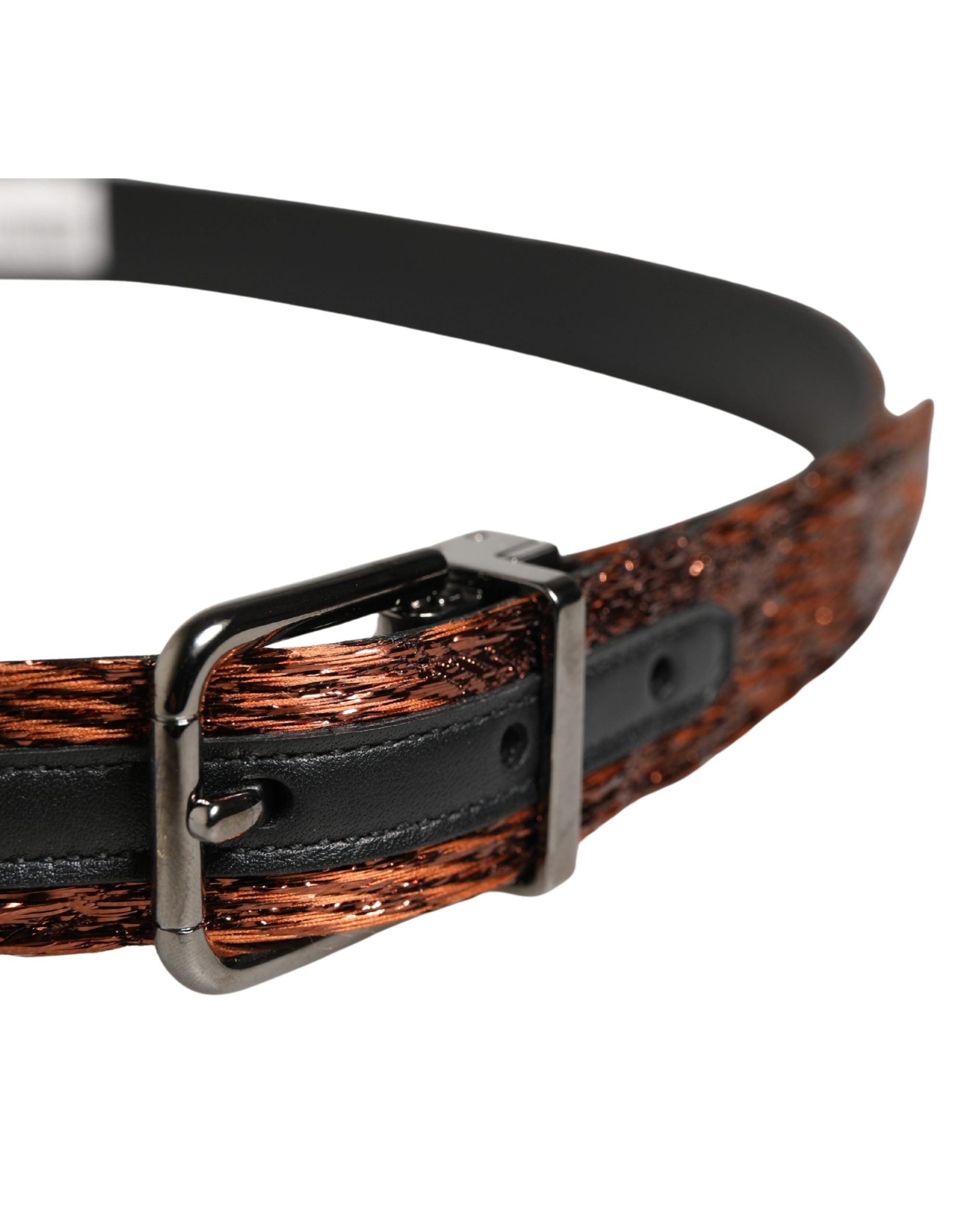 Ceinture Dolce &amp; Gabbana pour homme, marron, classique, en polyester avec boucle en métal